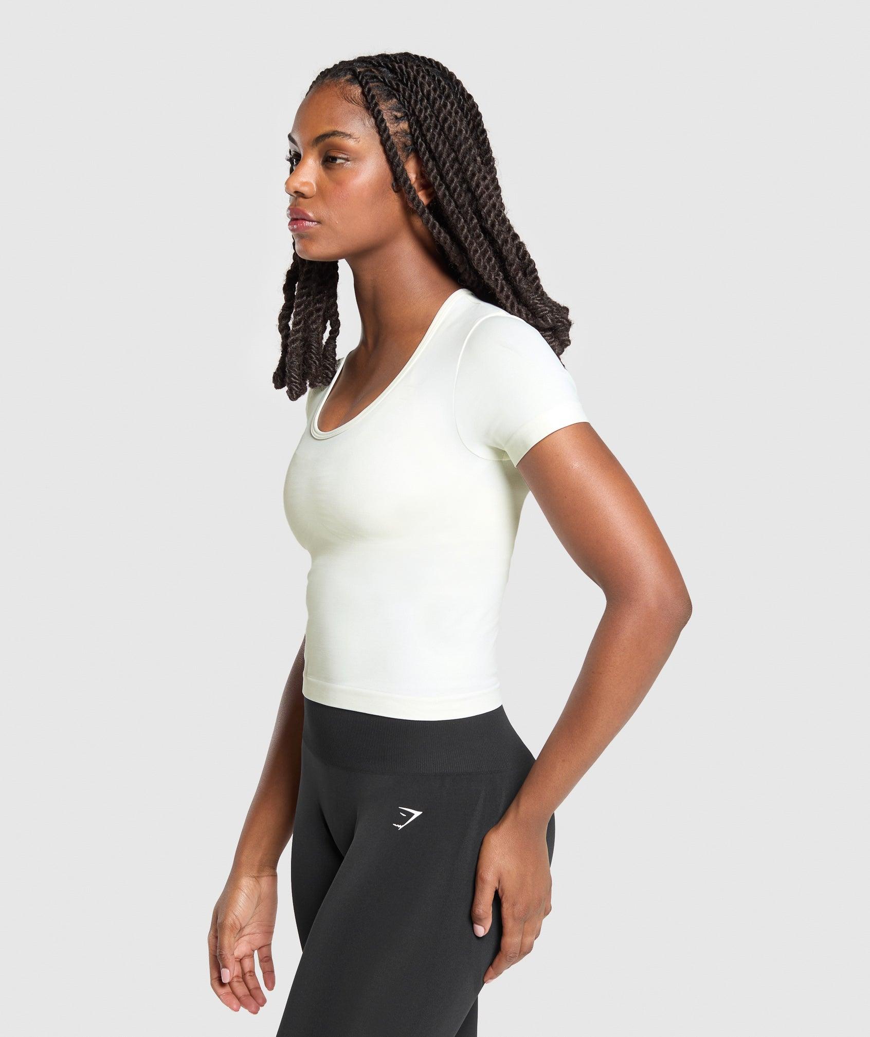 Gymshark Everyday Seamless Tight Fit Crew Neck Tee - Soft White Female Product Image