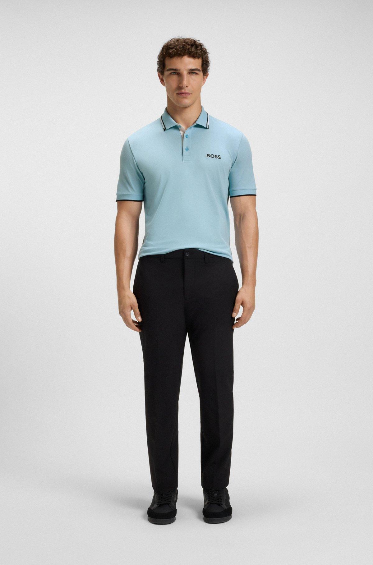 Polo shirt with contrast logos Product Image
