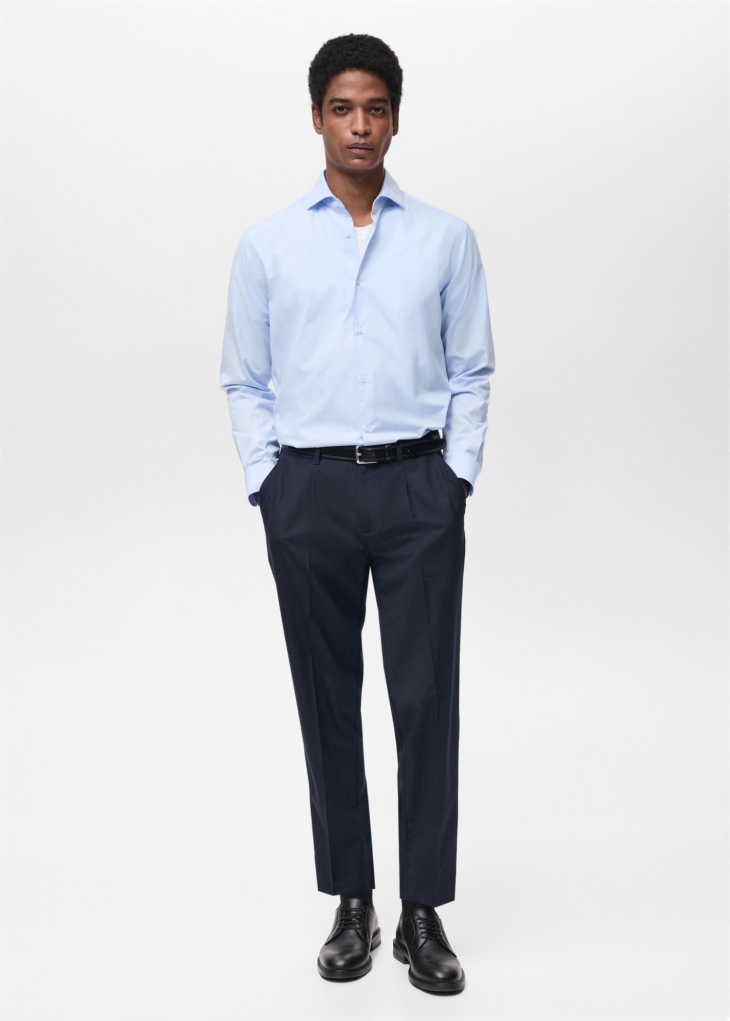 100% cotton regular-fit shirt - Men | MANGO USA Product Image