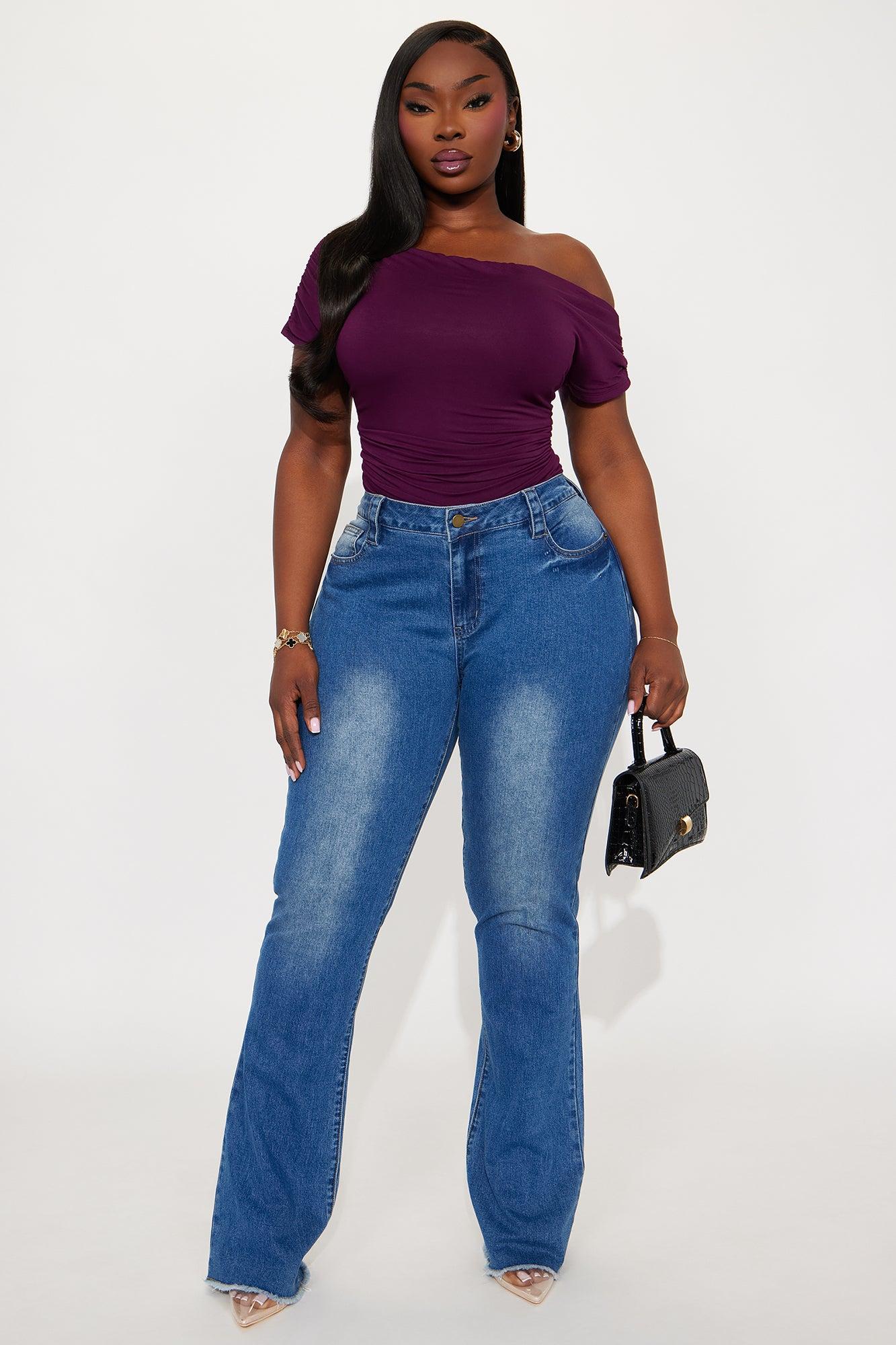 Oksana One Shoulder Bodysuit - Plum Female Product Image