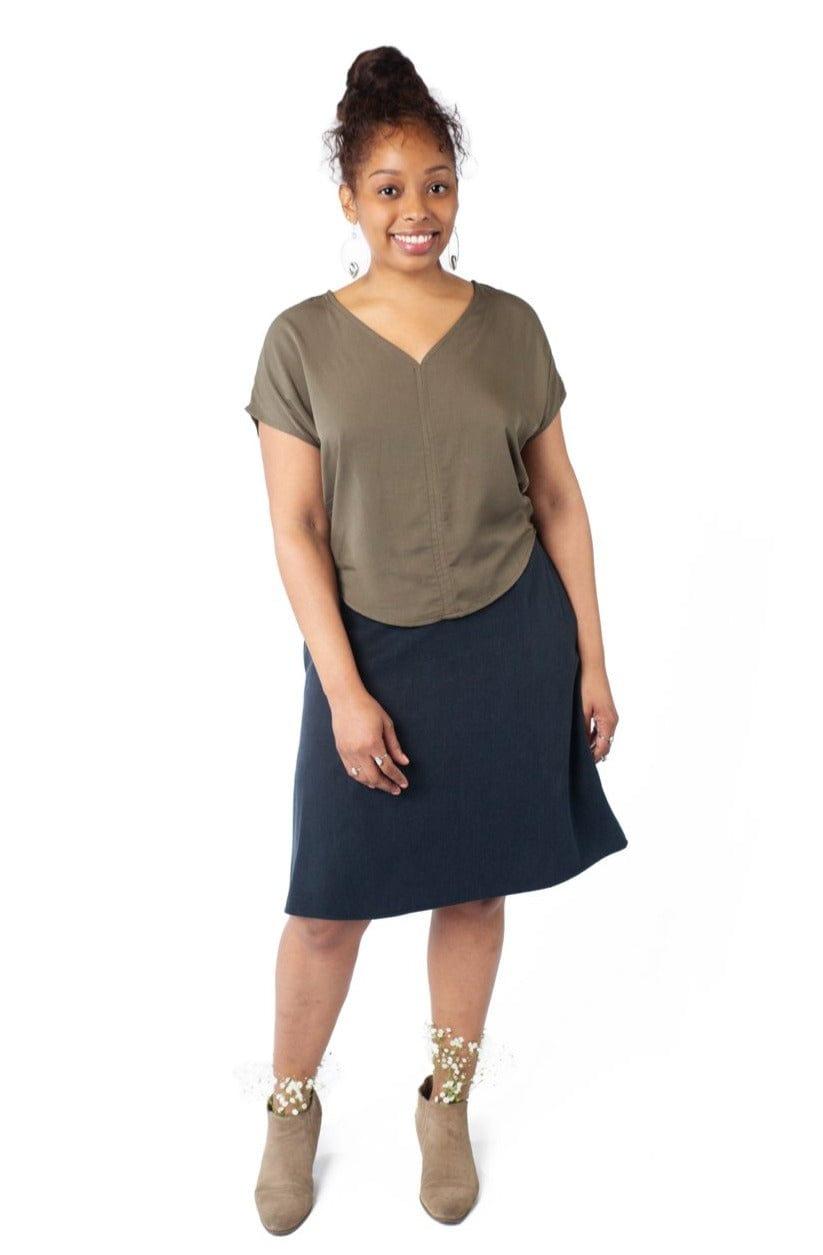 Dolman top in Olive Rayon Twill Product Image
