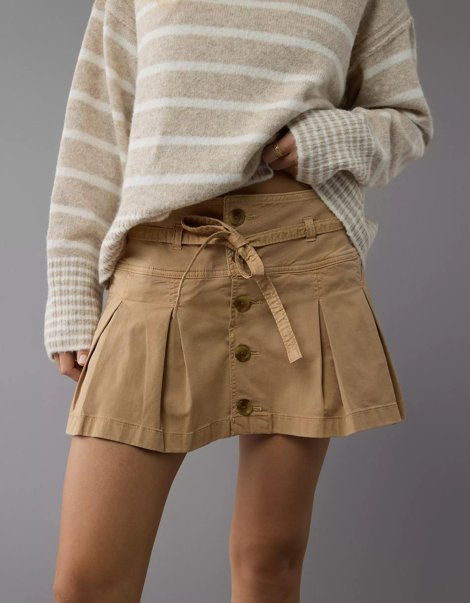 AE Stretch Low-Rise Pleated Mini Skort Product Image