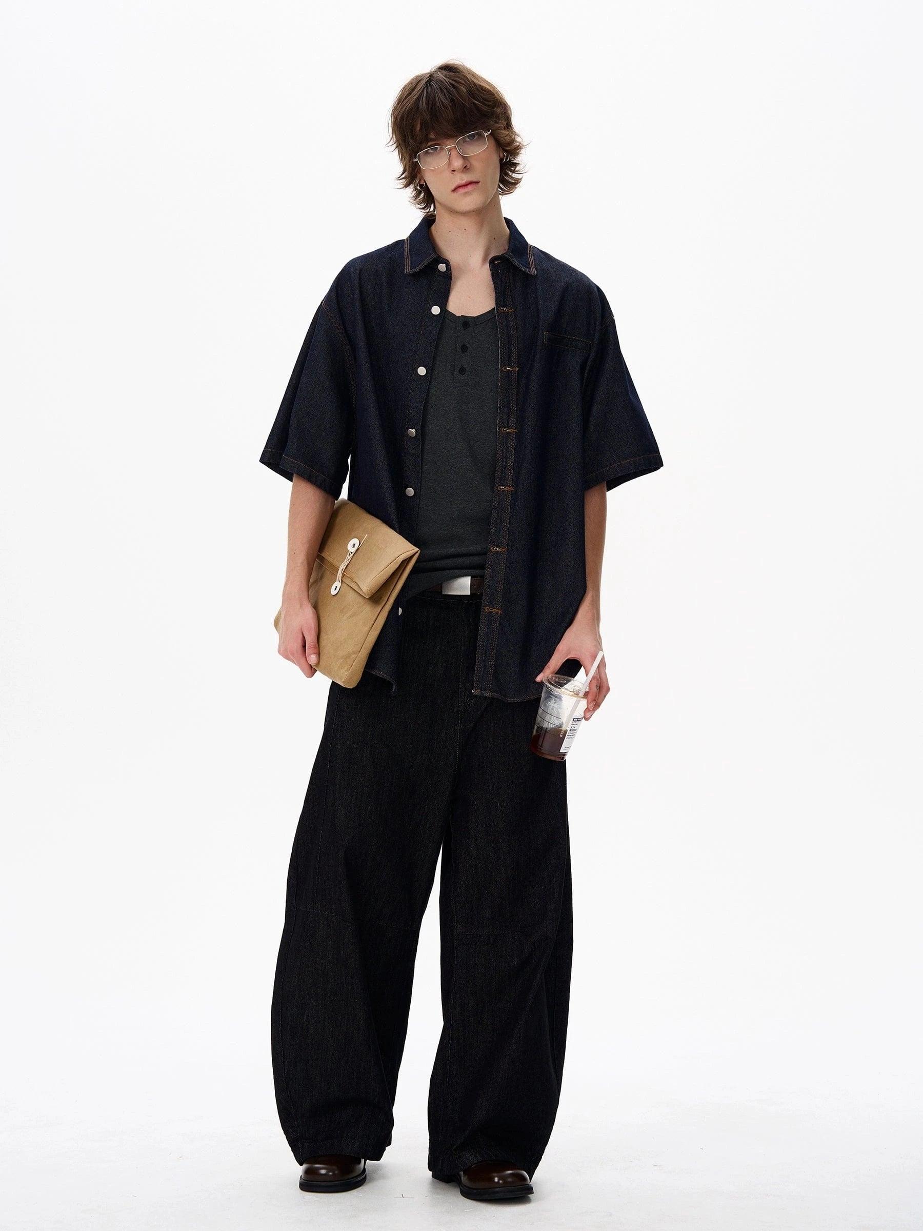 RT No. 18185 BLUE DENIM BUTTON-UP SHIRT Product Image