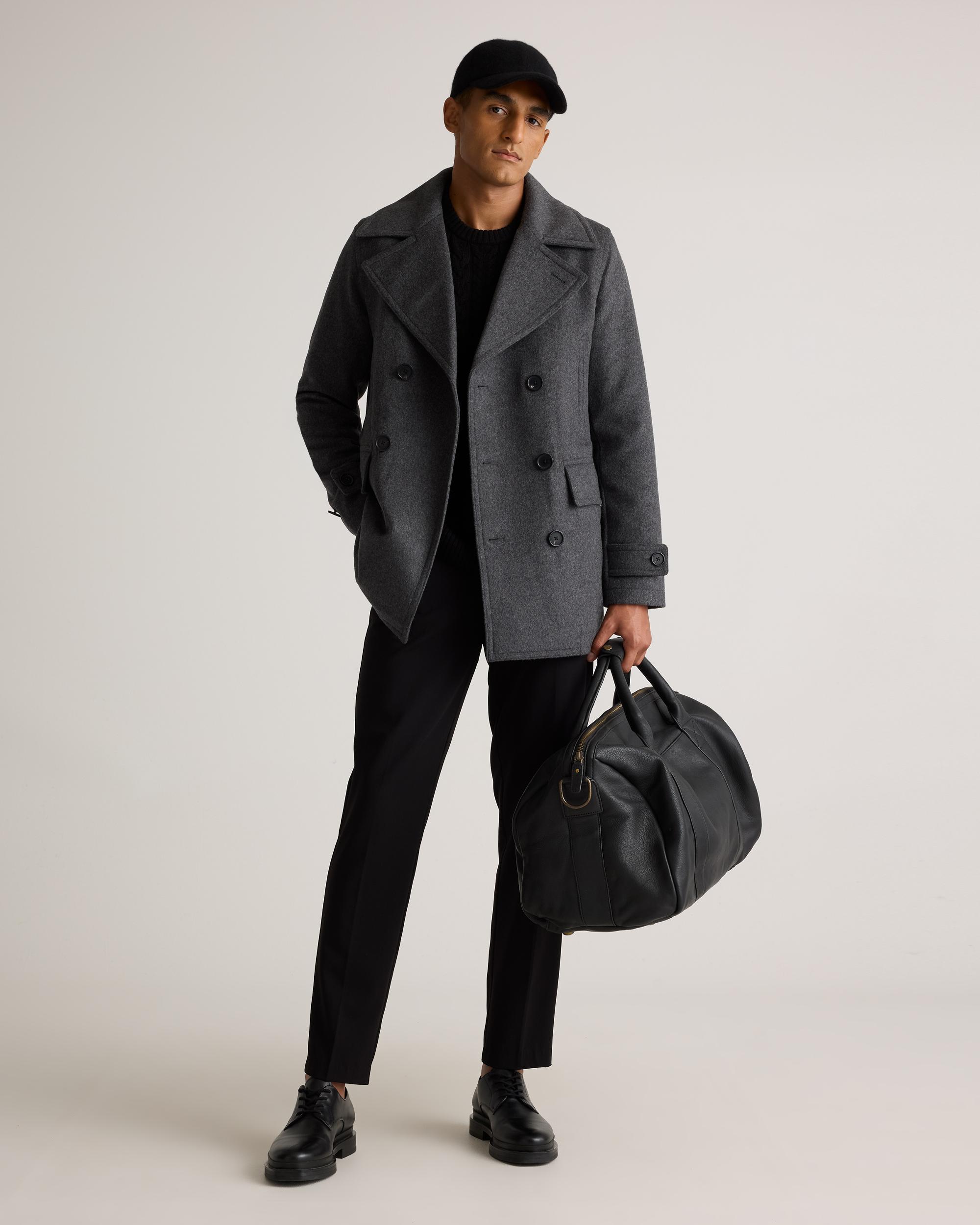 Quince | Men's Italian Wool Double-Breasted Officer Topcoat Wool/Nylon Product Image