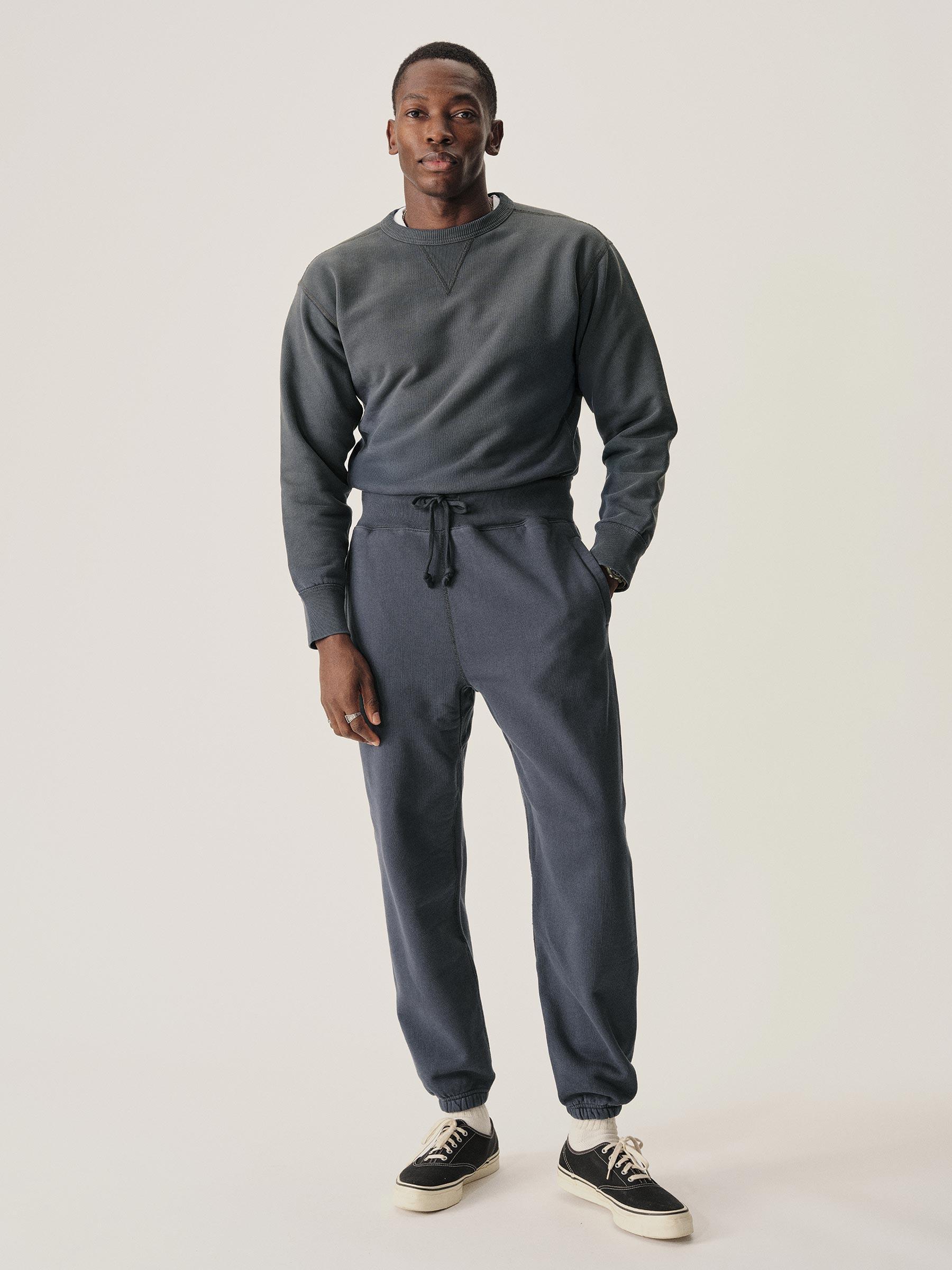 Navy Sunfade Welterweight Double V Crew Sweatshirt Product Image