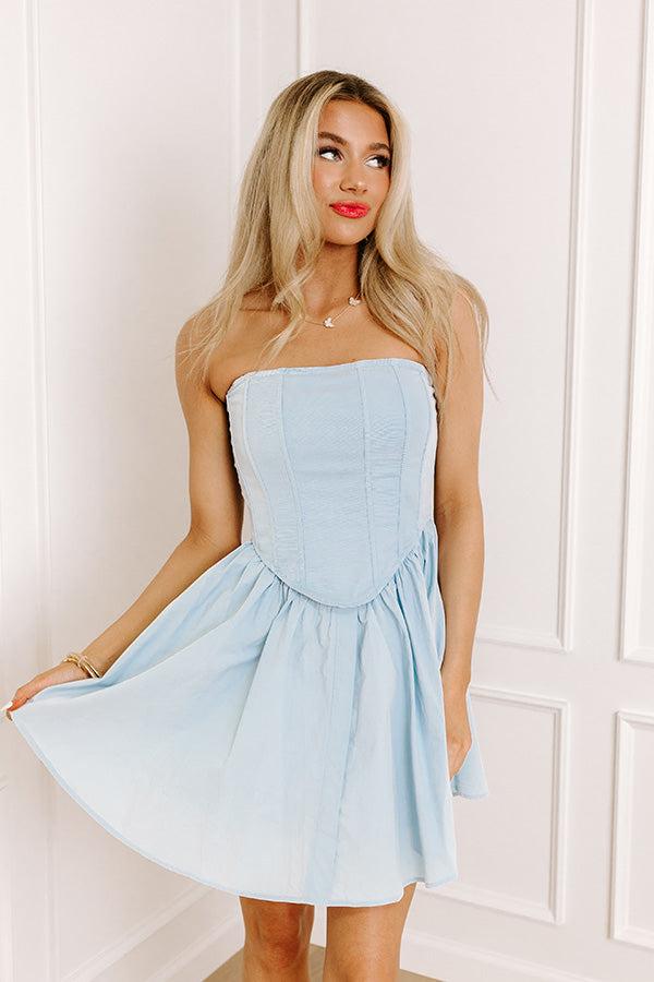 Whimsical Moment Corset Mini Dress in Sky Blue Product Image