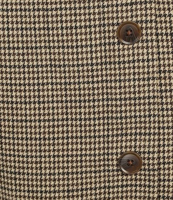 French Connection Houndstooth Wool Blend Square Neck Sleeveless Side Button Mini Dress Product Image