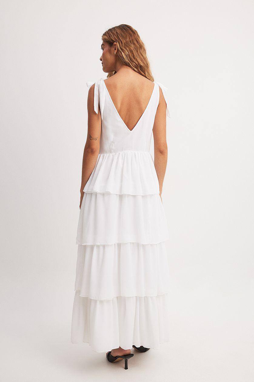 Chiffon Ruffle Midi Dress Product Image
