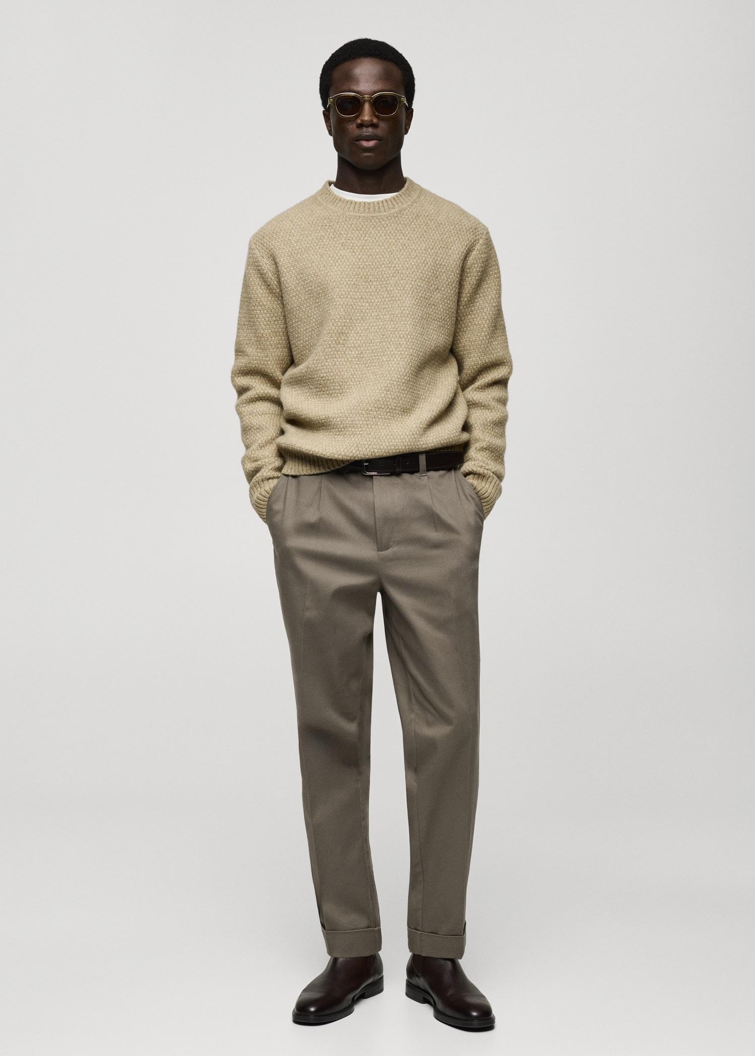 Structured knitted sweater - Men | MANGO USA Product Image