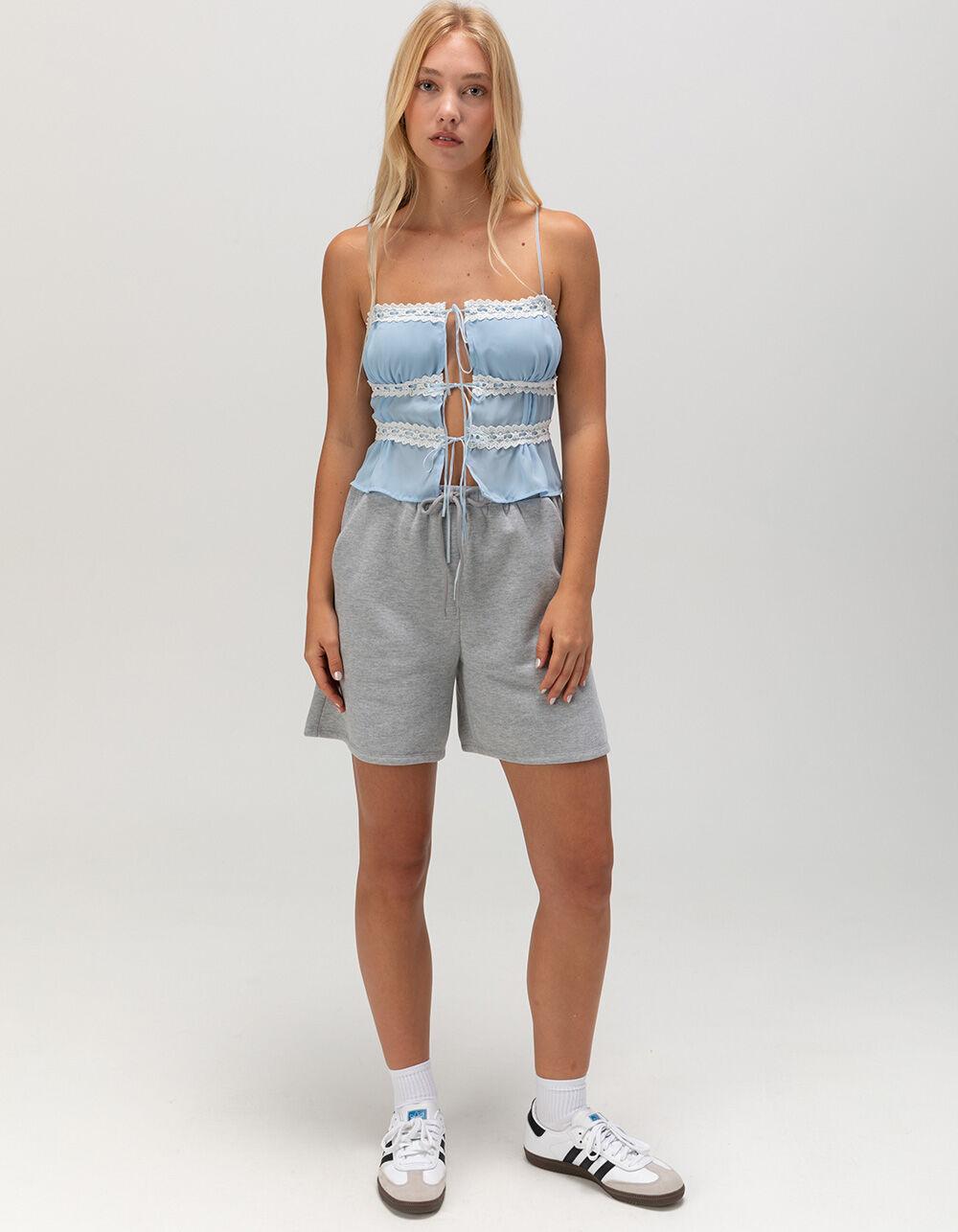 RSQ Womens Lace Chiffon Tie Cami - BLACK Product Image