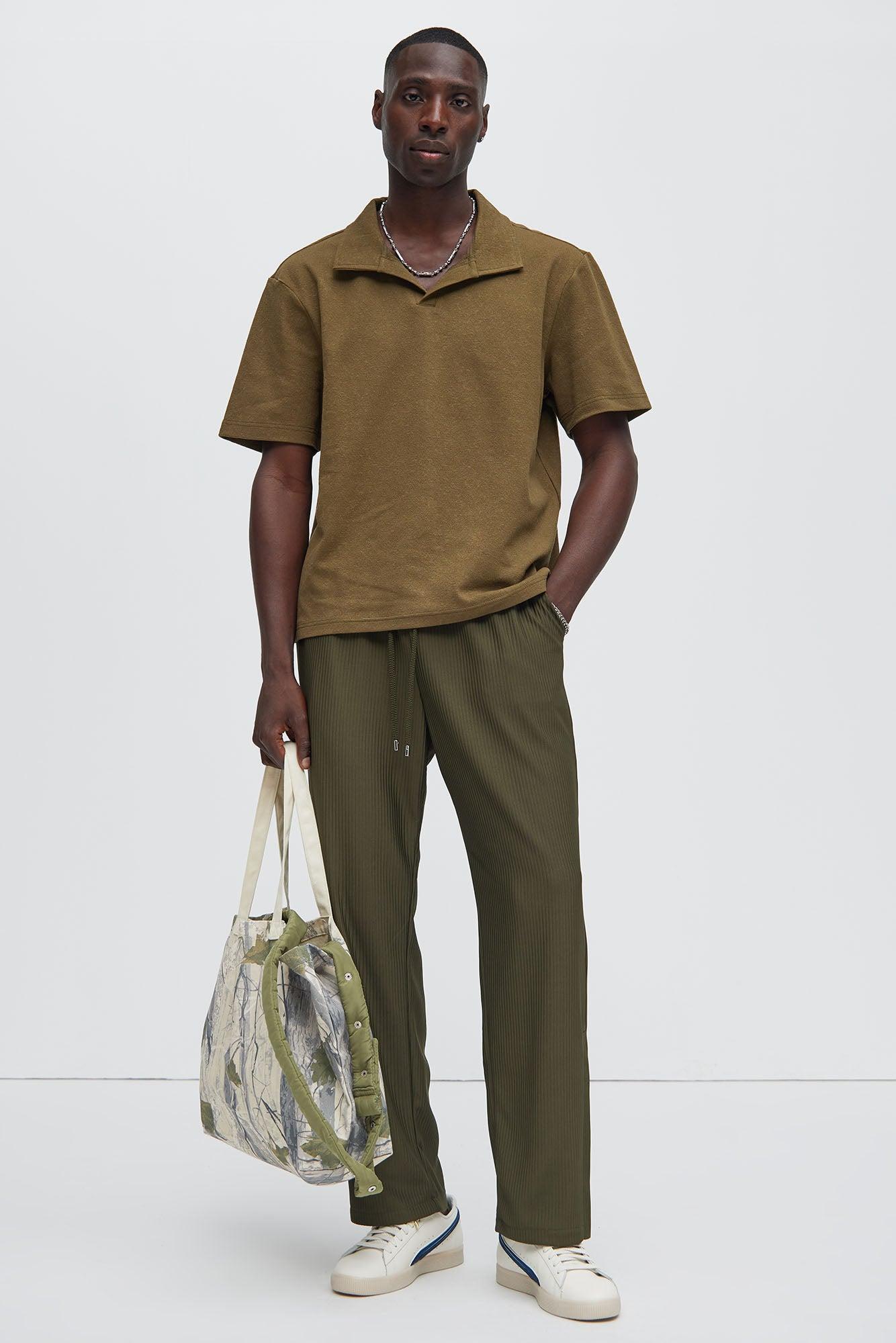 Archway Pleated Pants - Olive Product Image