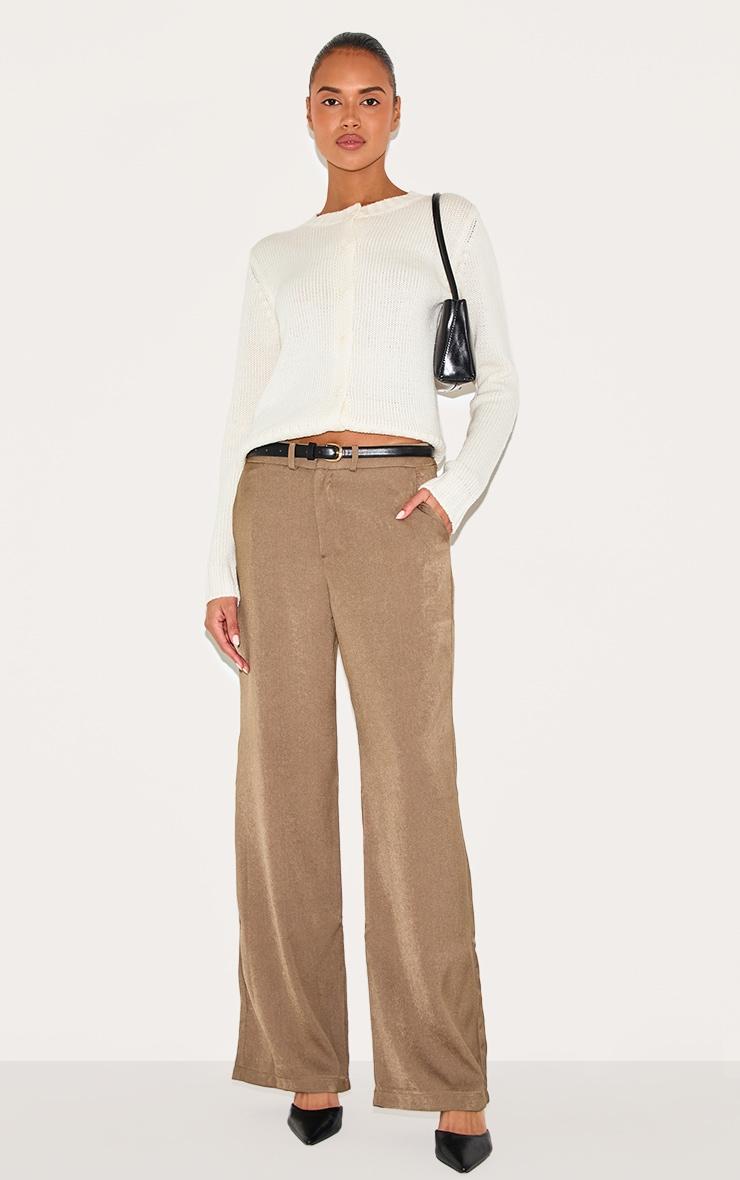 Cream Thick Knit Button Up Cardigan Product Image