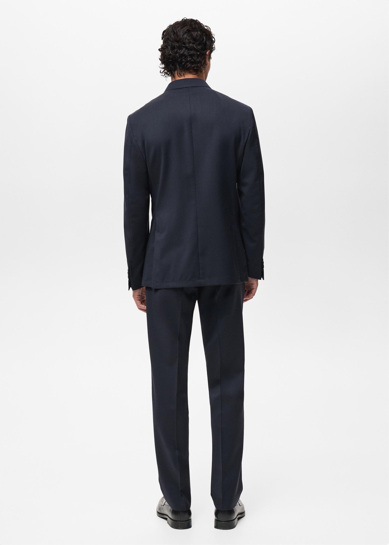 100% cold wool double-breasted suit blazer - Men | MANGO USA Product Image