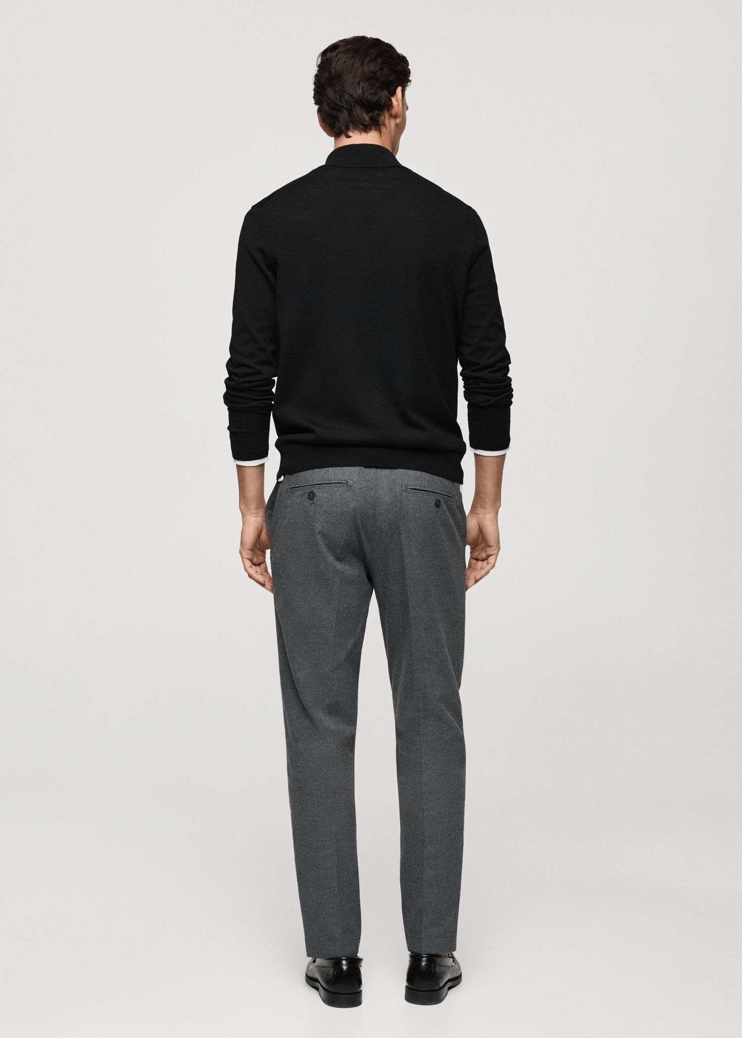 100% merino wool perkins-neck sweater with zipper - Men | MANGO USA Product Image