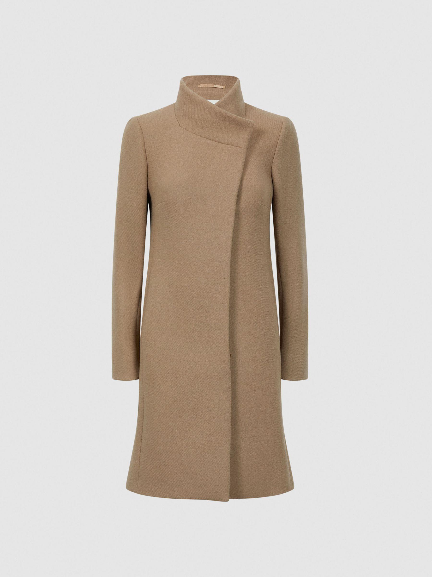 Wool Blend Mid-Length Coat in Camel Product Image