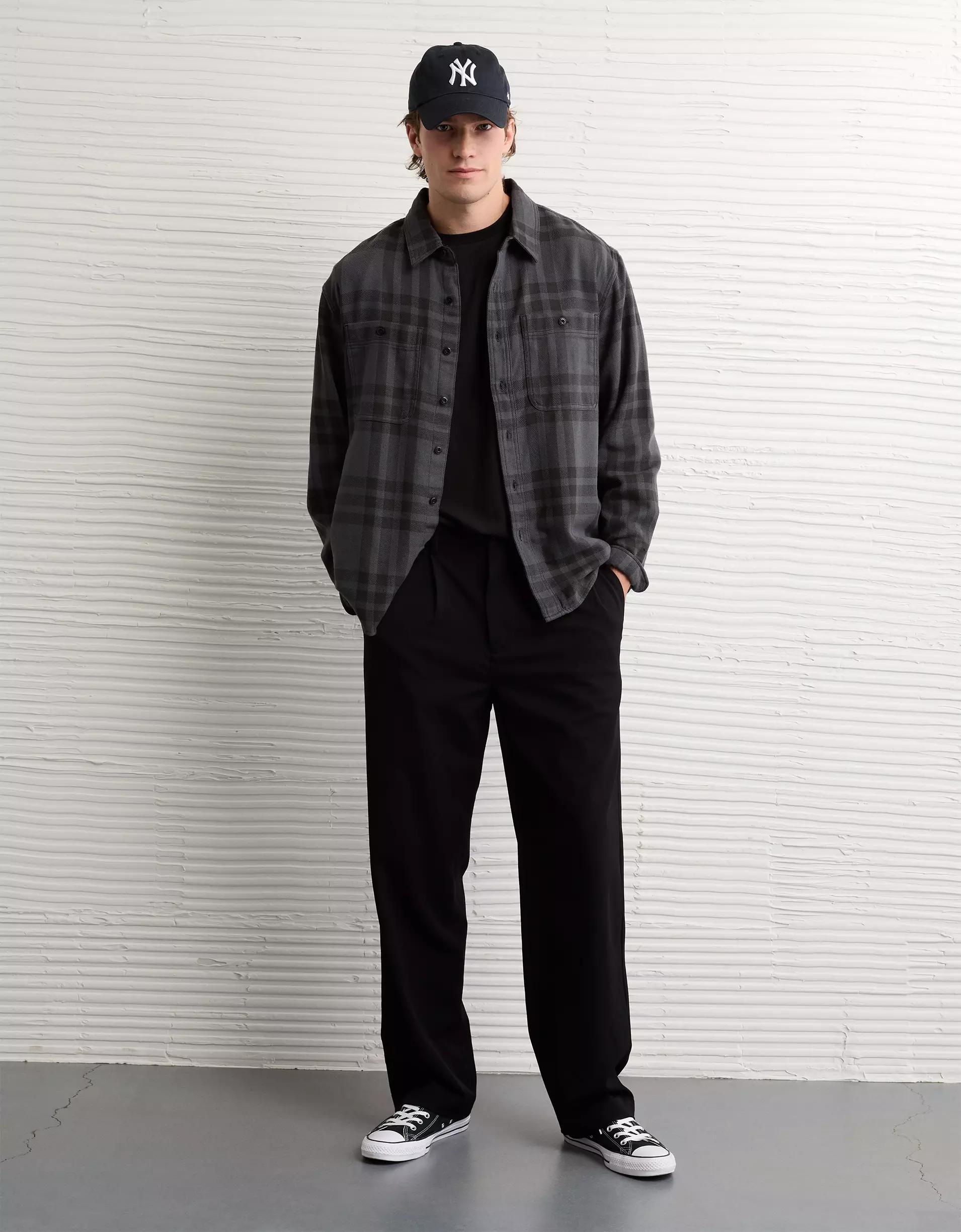 AE Textured Flannel Shirt Product Image