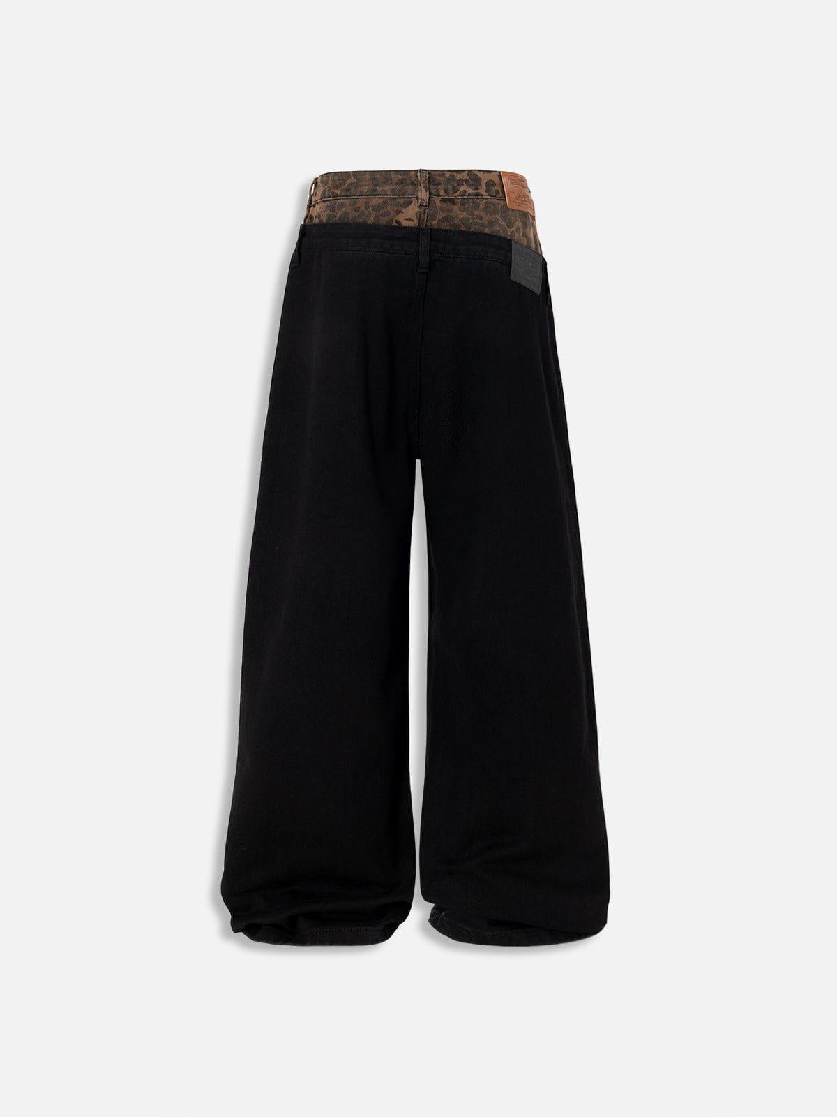 Aelfric Eden Leopard Double Waist Baggy Jeans Product Image