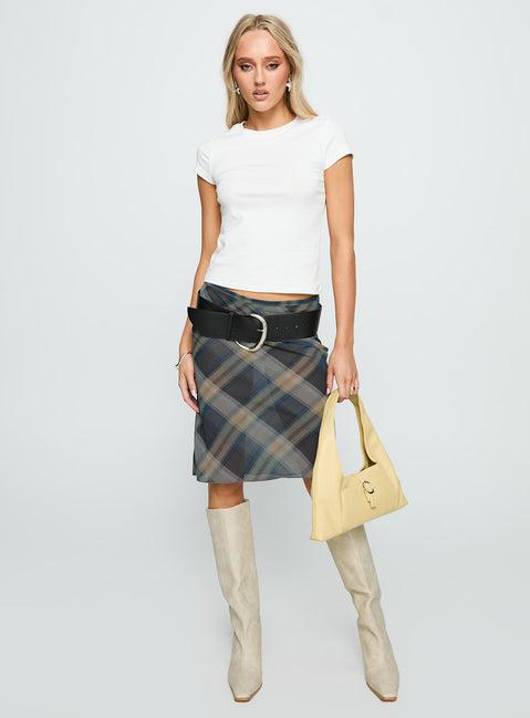 Shoreline Midi Skirt Blue Check Product Image