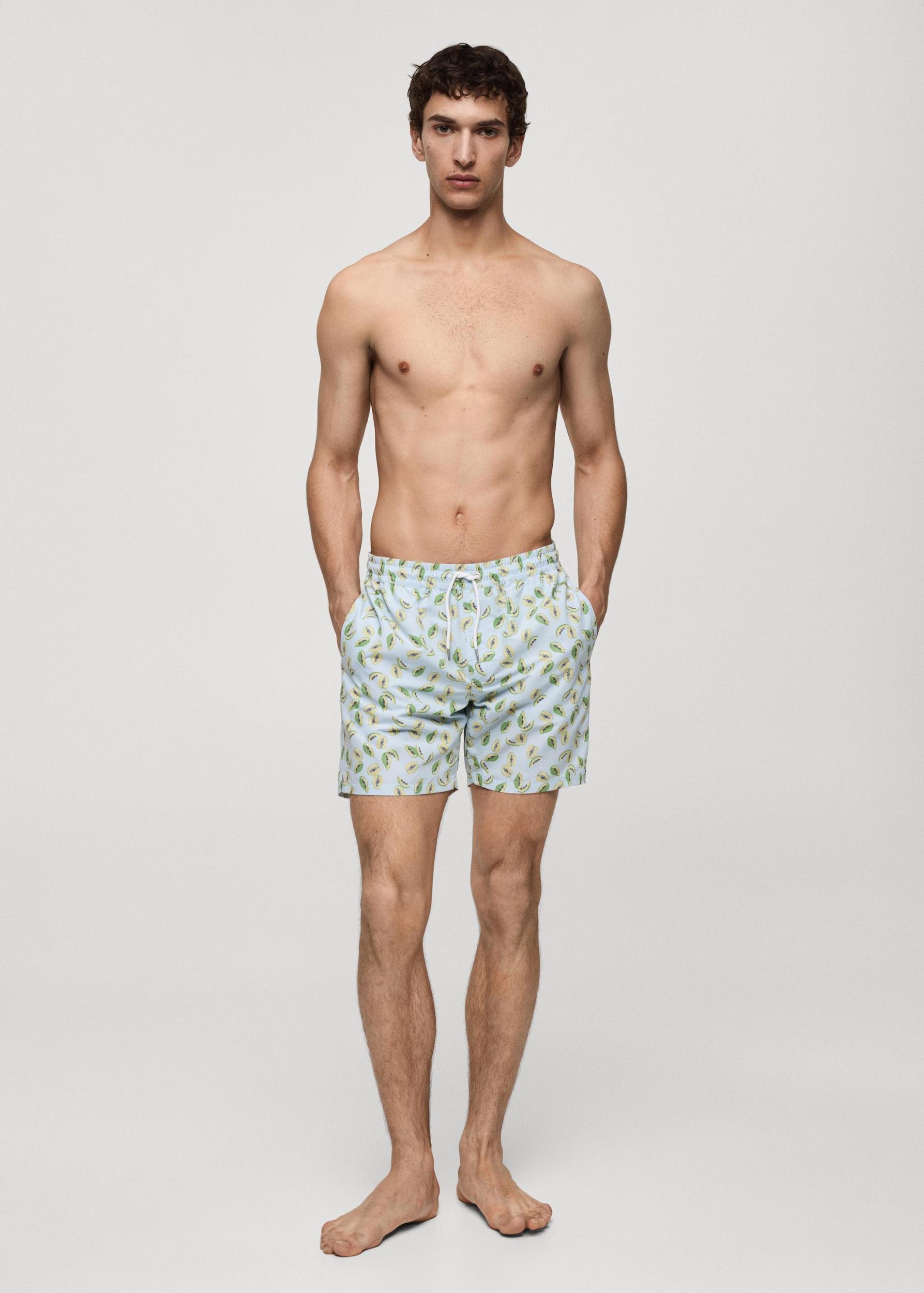 Fruit-print swimming trunks - Men | MANGO USA Product Image