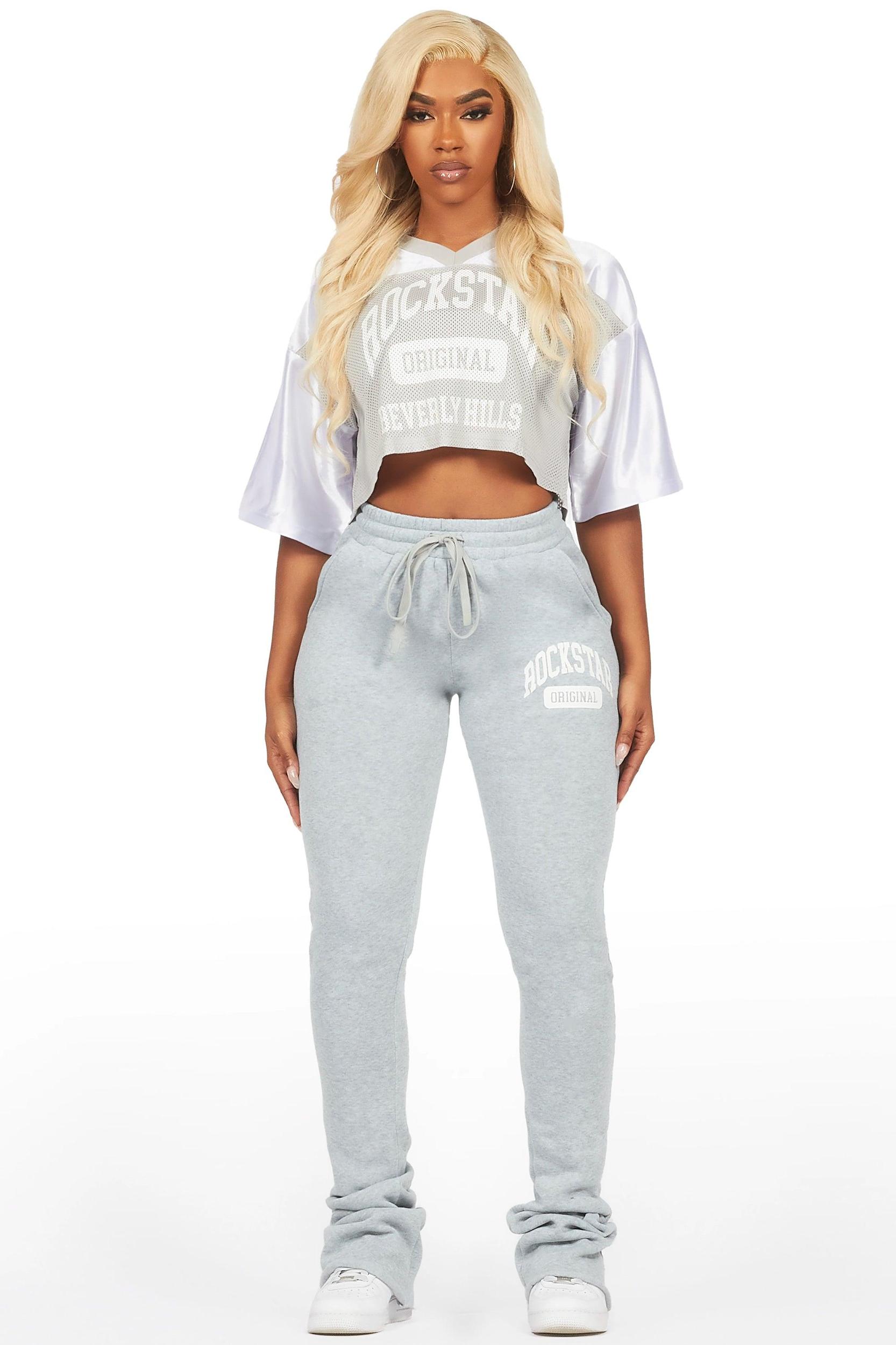 Tamarra White/Grey Jersey Trackset Female Product Image