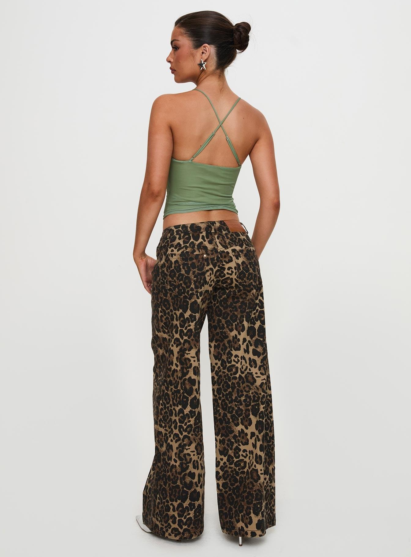 Pantar Low Rise Pants Leopard Product Image