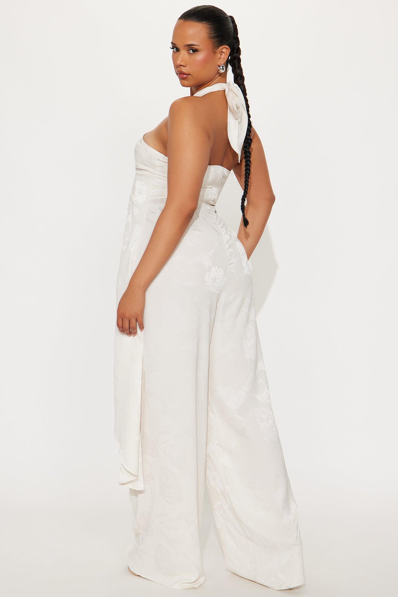 Take Me With You Satin Jumpsuit - Champagne Female Product Image