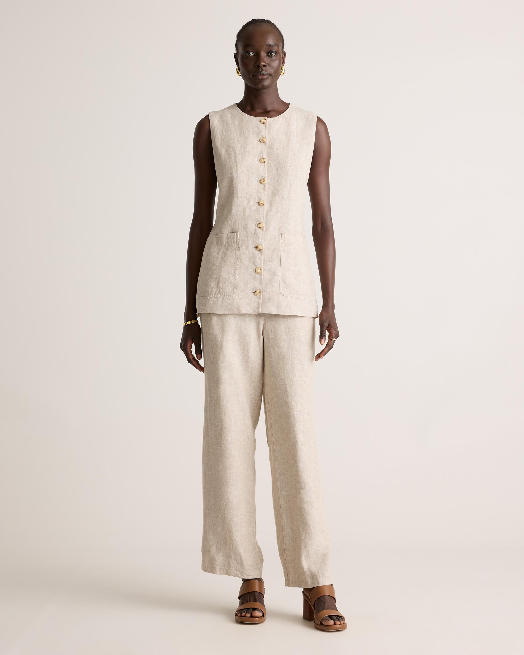 Quince | Women's 100% European Linen Longline Vest Product Image
