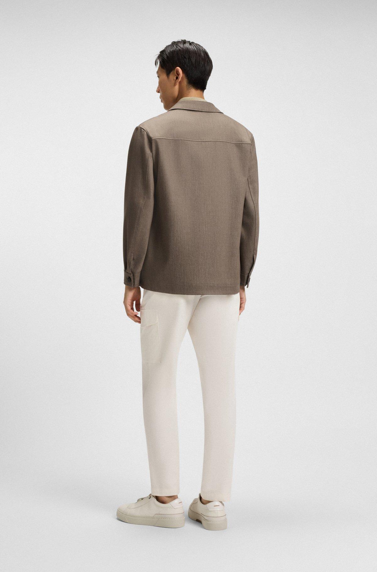 Relaxed-fit overshirt in virgin wool Product Image