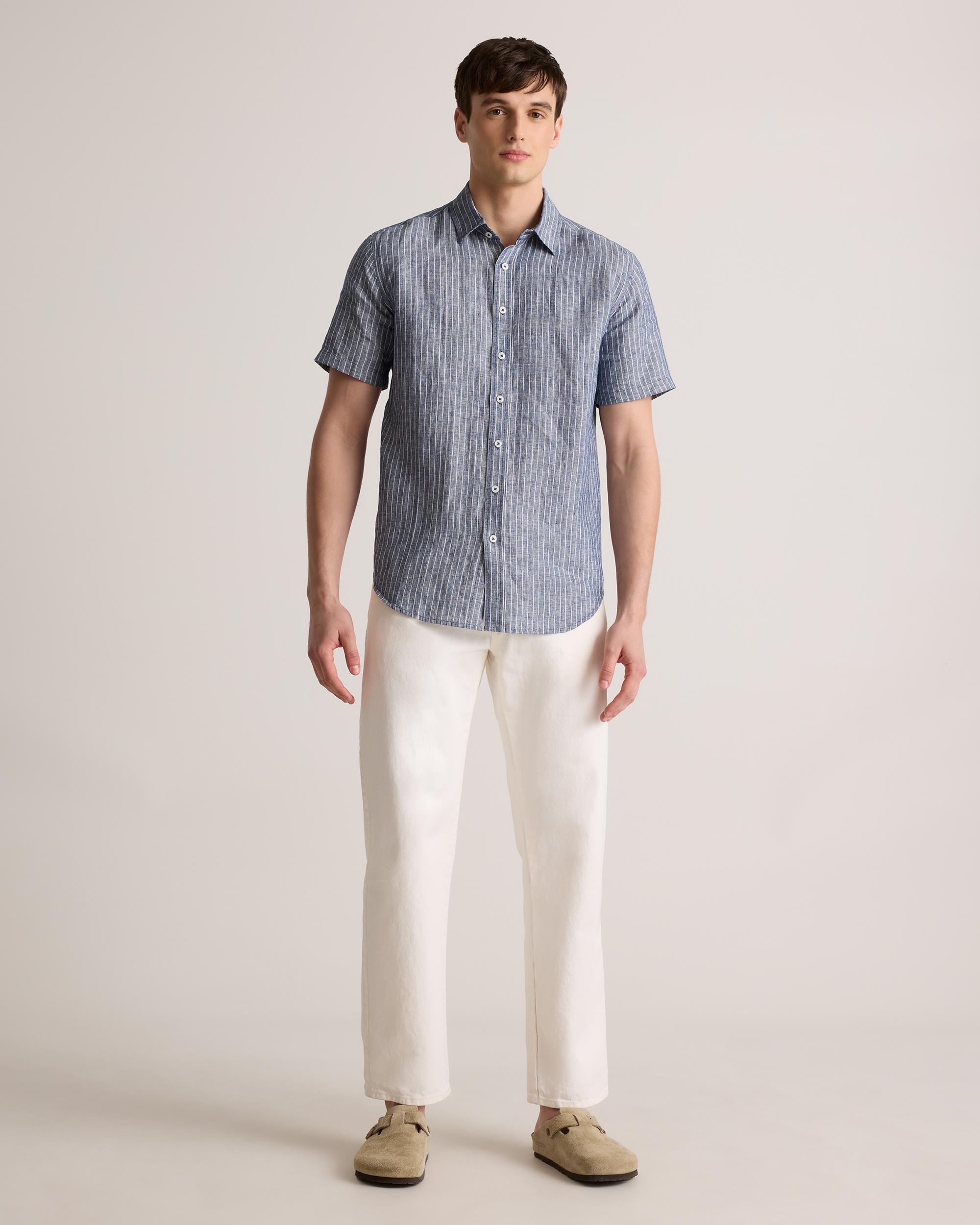 Quince | Men's 100% European Linen Relaxed Short Sleeve Shirt Product Image