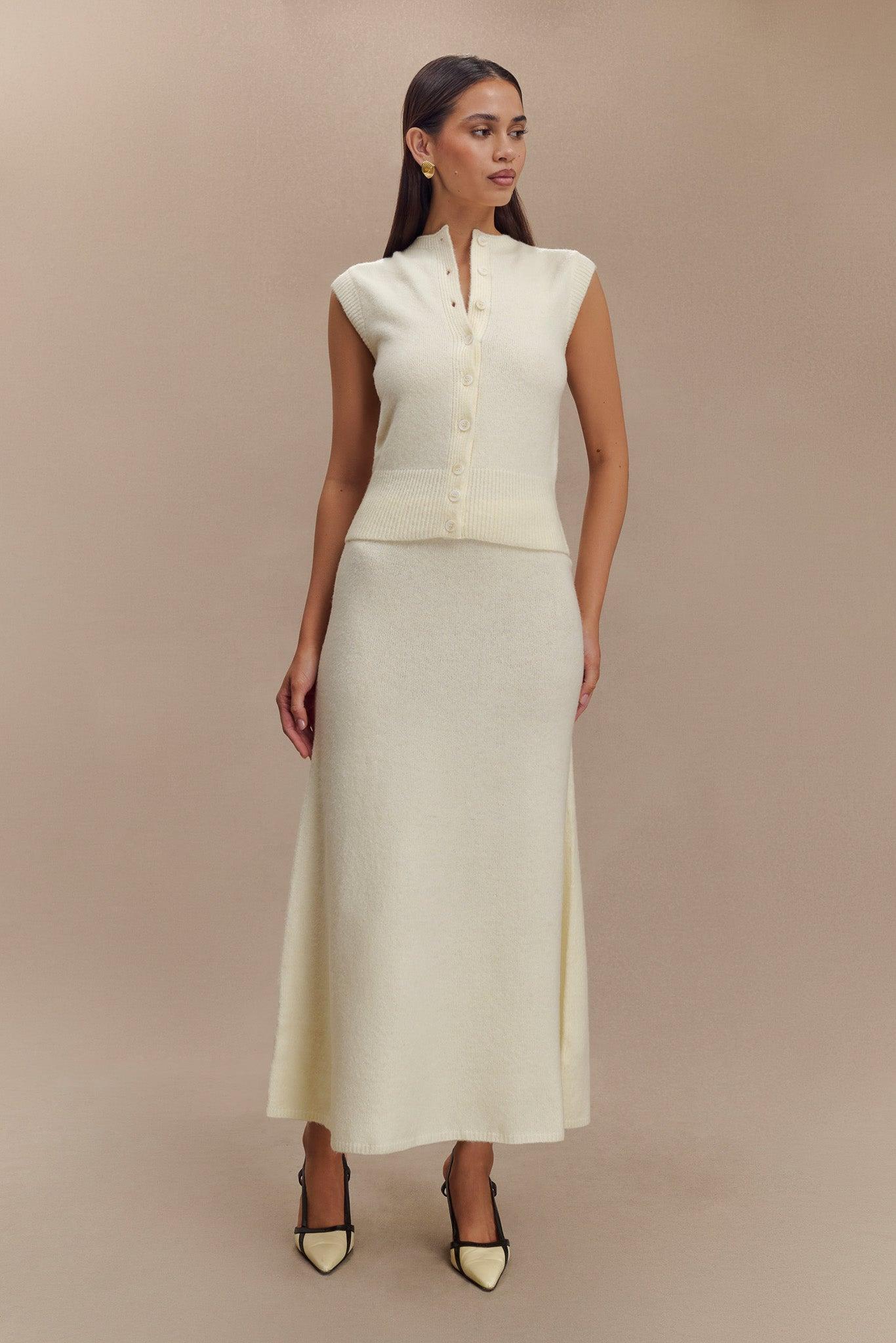 Vivica Knit Maxi Skirt - Ivory Marle Product Image