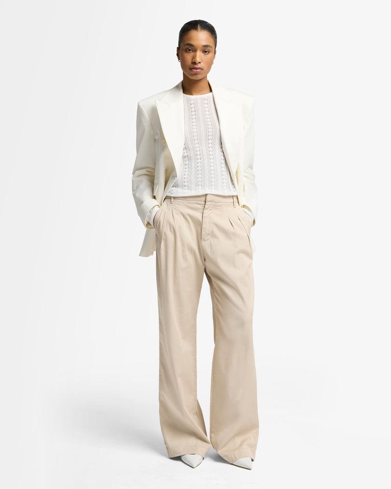 Long Sleeve Pointelle Crew Sweater Product Image