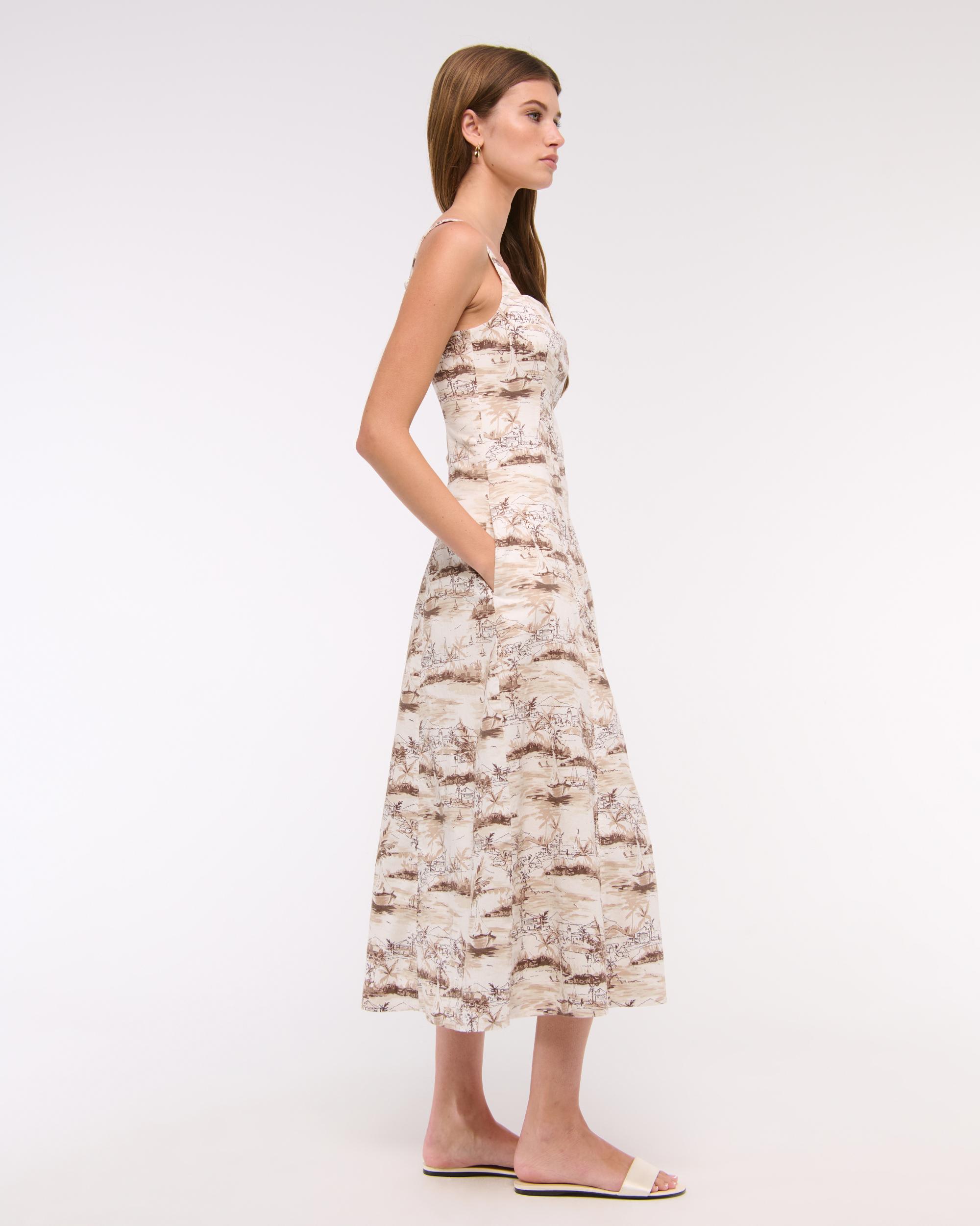 The A&F Mila Stretch Midi Dress Product Image