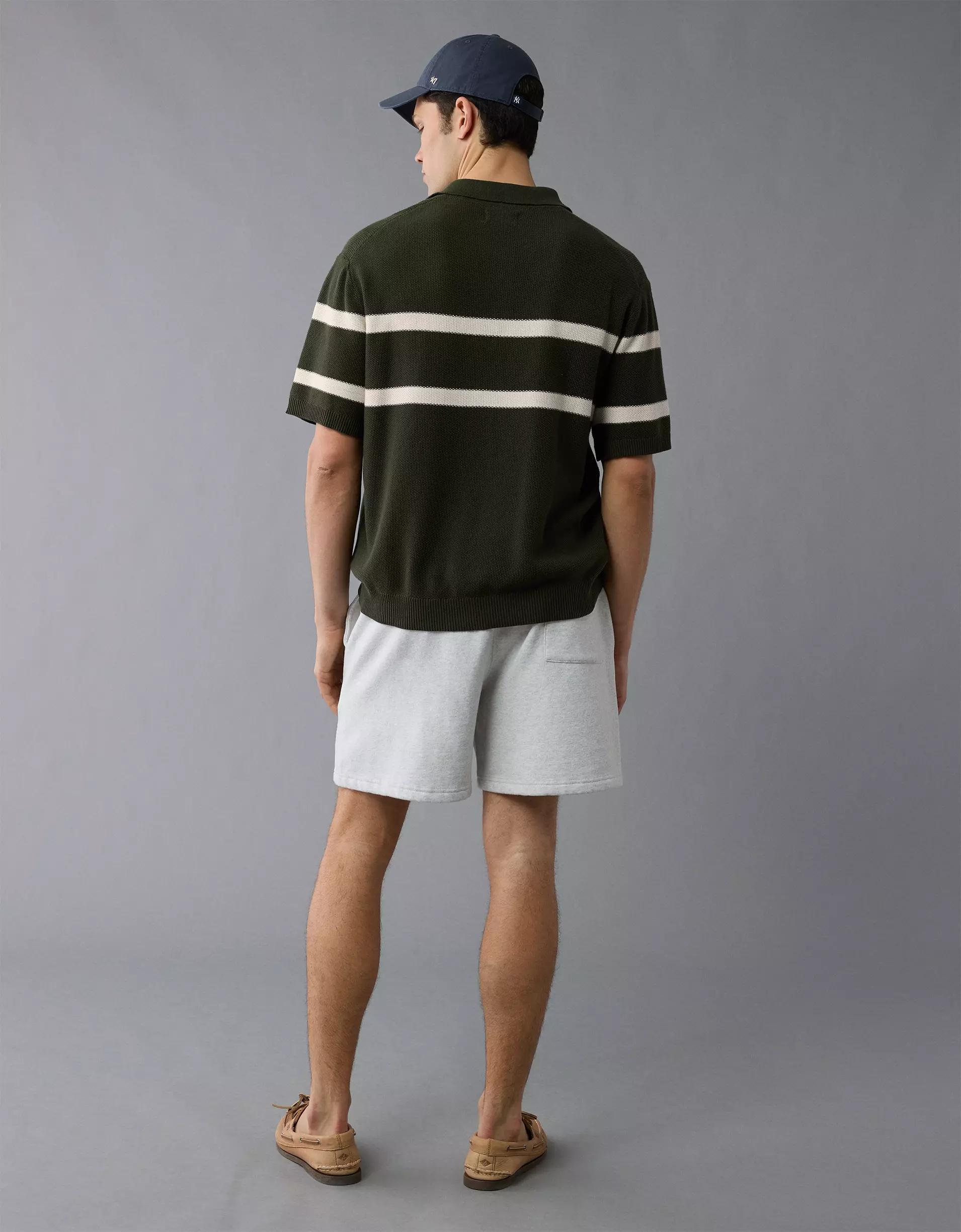 AE Weekend Pointelle Striped Sweater Polo Shirt Product Image