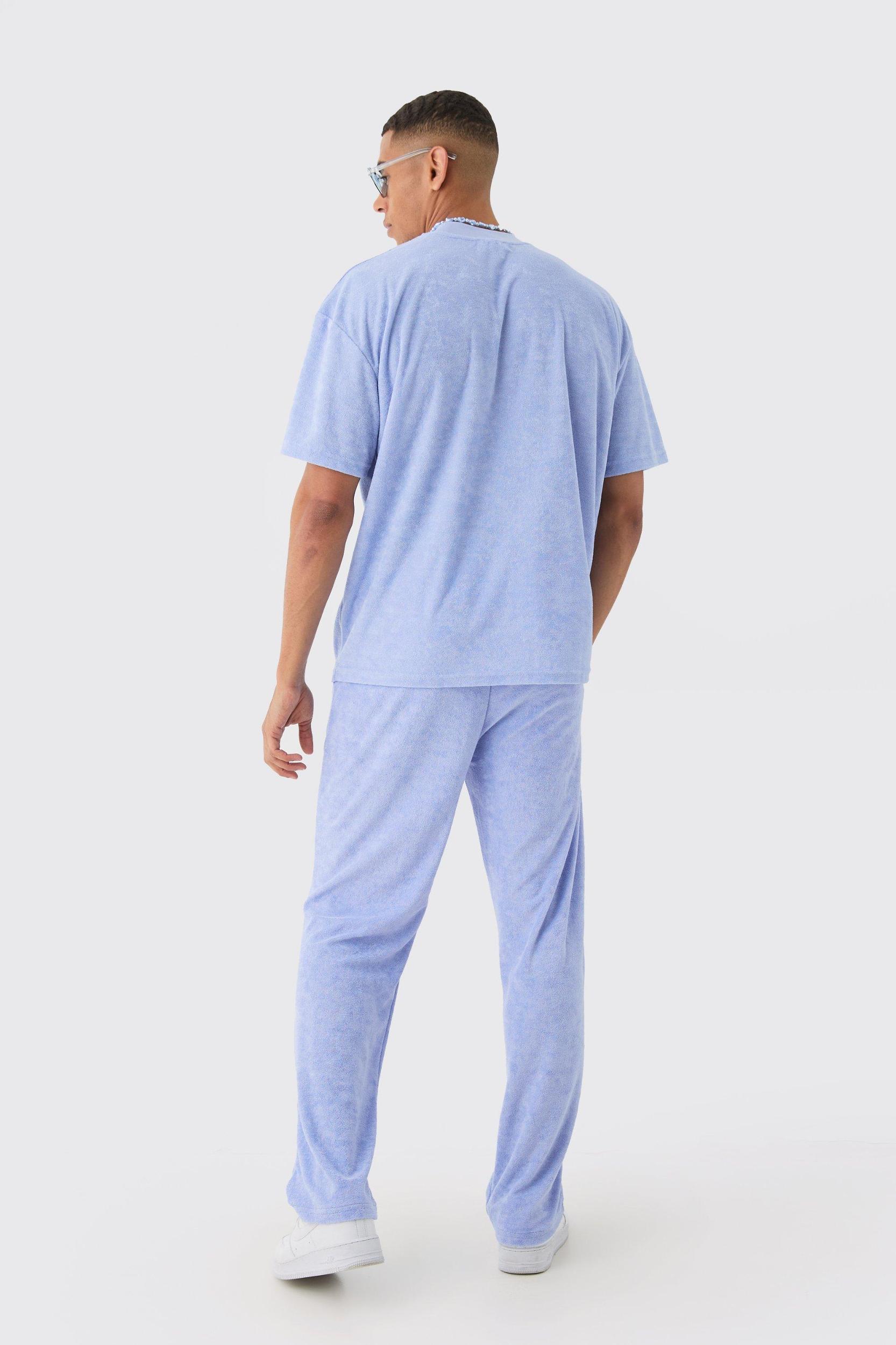 Relaxed Fit Towelling Sweatpants | boohooMAN USA Product Image