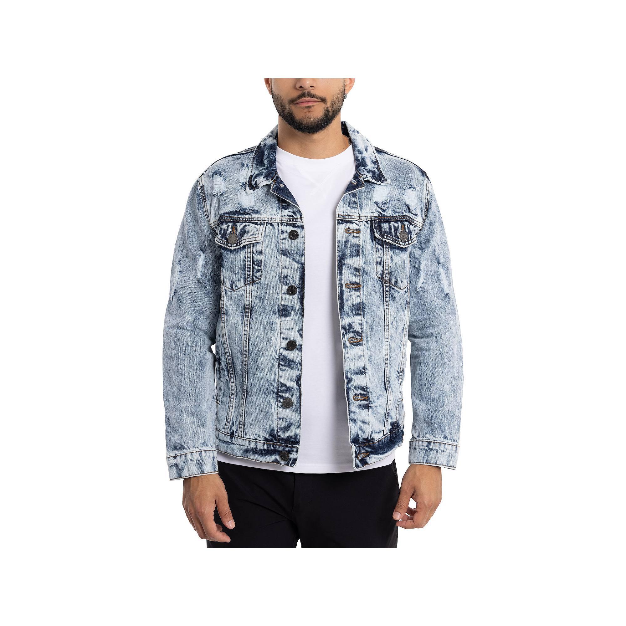Men's Xray Washed Ripped Denim Jacket,  Product Image