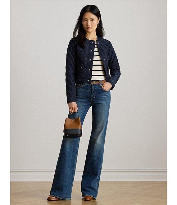 Lauren Ralph Lauren Ribbed Knit Striped Round Neck Long Sleeve Sweater Product Image