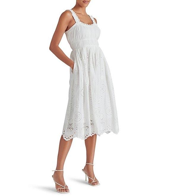 Steve Madden Essie Scoop Neck Sleeveless Eyelet Midi Dress Product Image