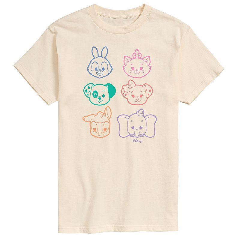 Disney Men's Stacked Outline Faces Graphic Tee,  Product Image