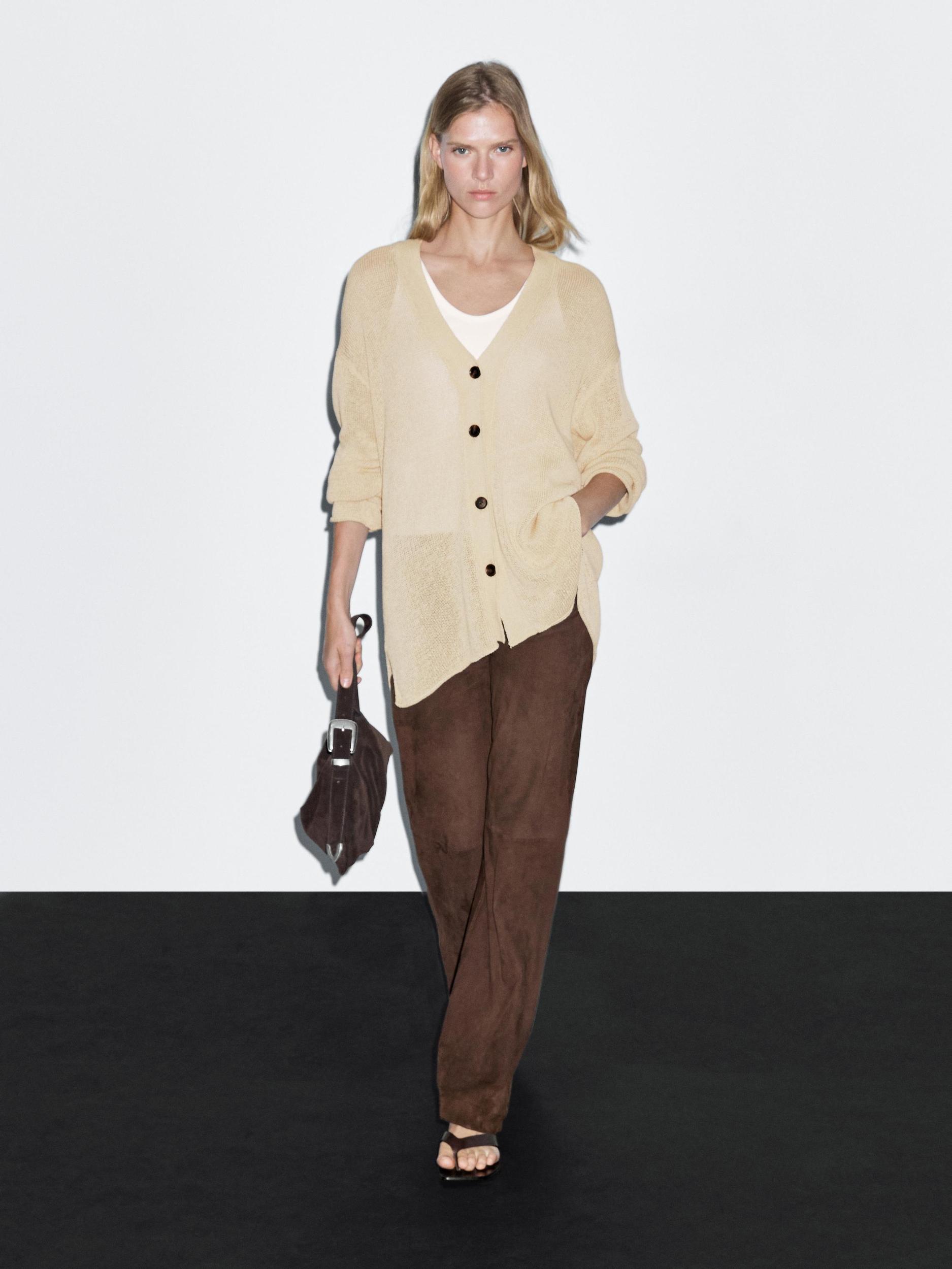 Oversize fine knit cardigan Product Image