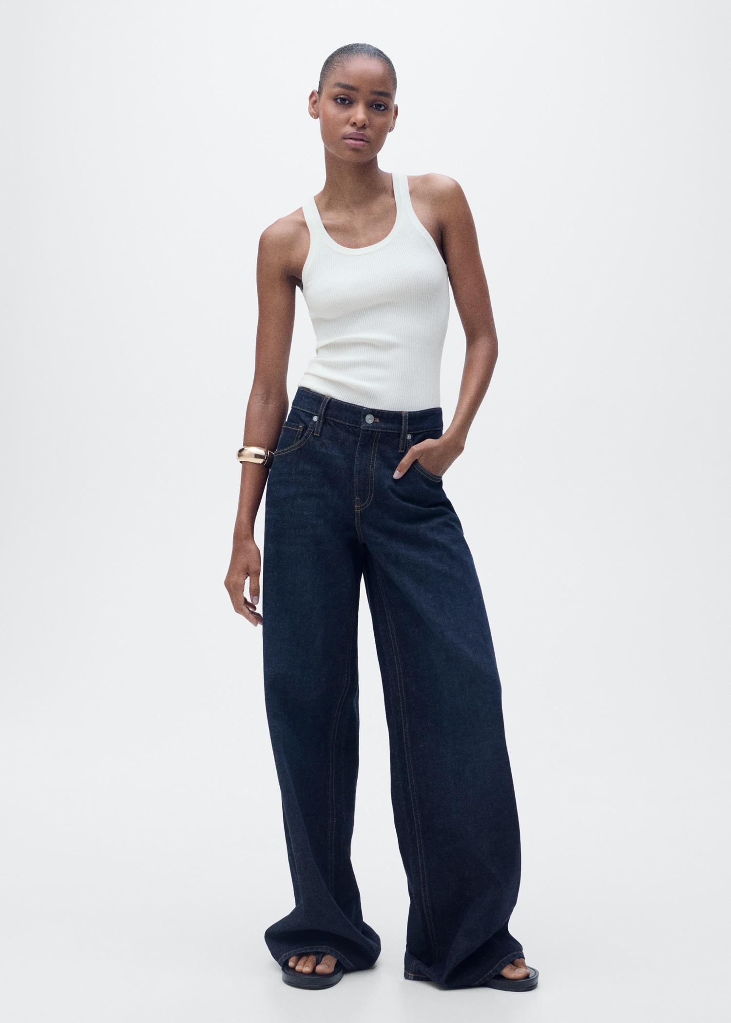 Ribbed knit top - Women | MANGO USA Product Image