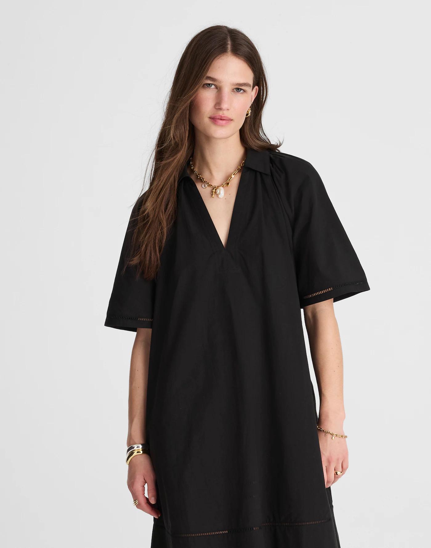 Poplin Splitneck Mini Shirtdress Product Image