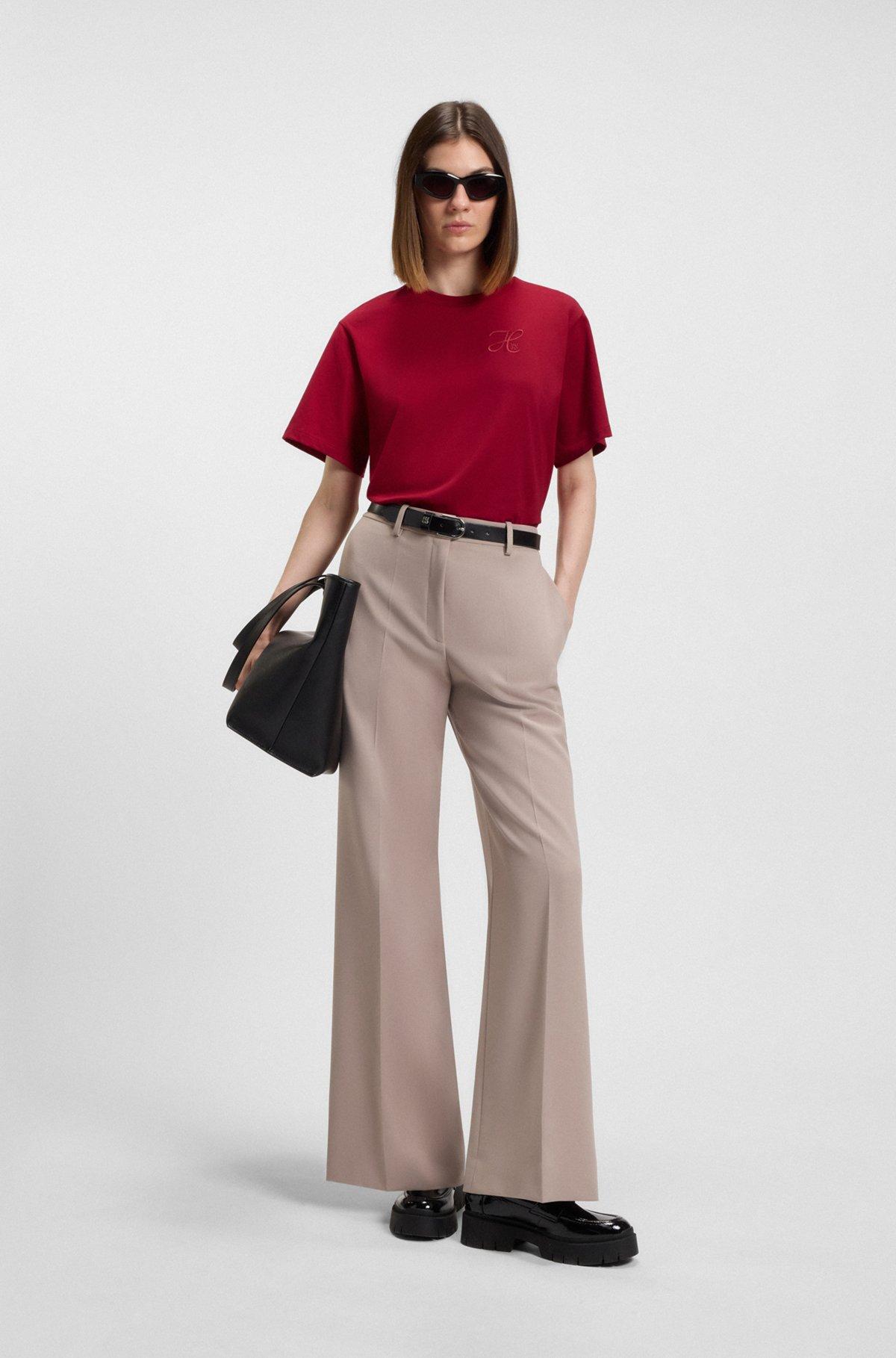 Relaxed-fit T-shirt in cotton jersey with embroidered monogram Product Image