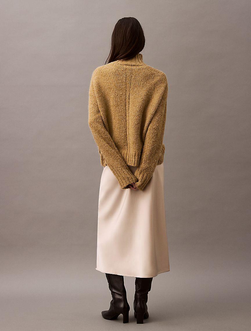 Stretch Satin Midi Skirt Product Image