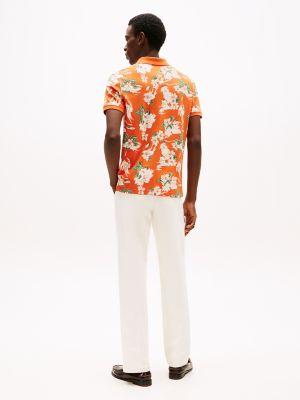 Regular Fit Tropical Floral Print Polo Product Image