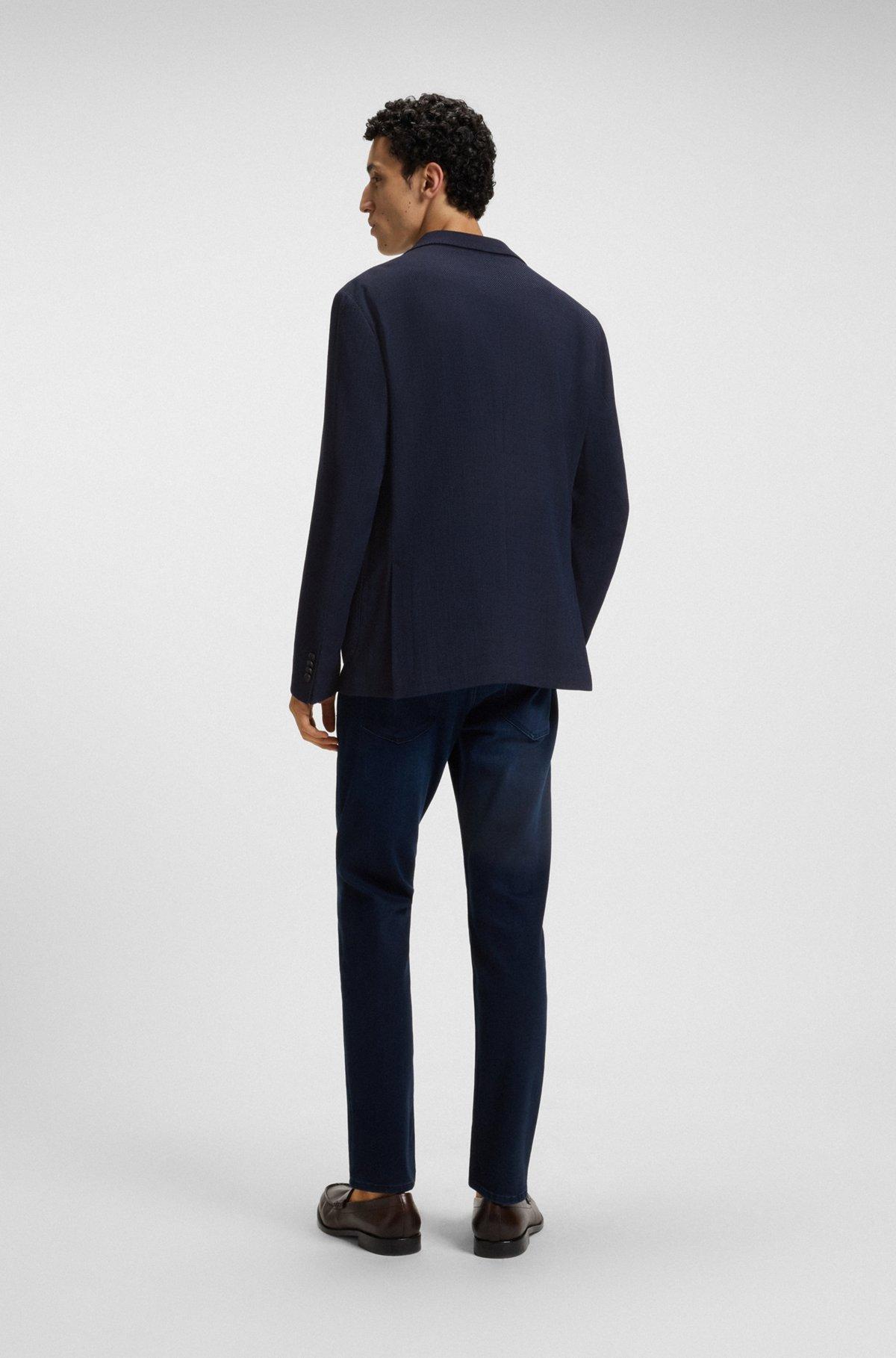 Slim-fit blazer in micro-patterned comfort-stretch cloth Product Image