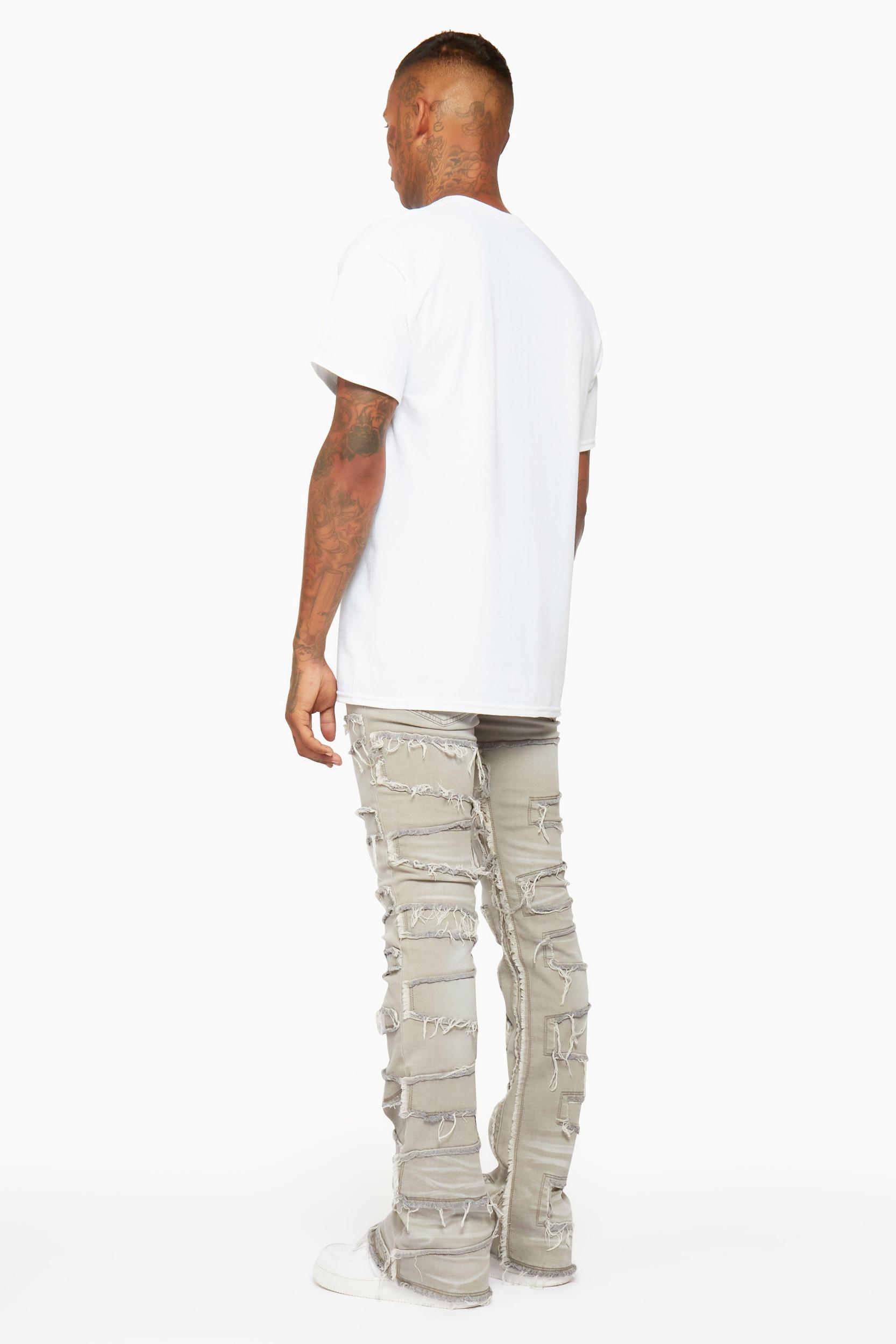 Shake Grey Stacked Flare Jean Male Product Image