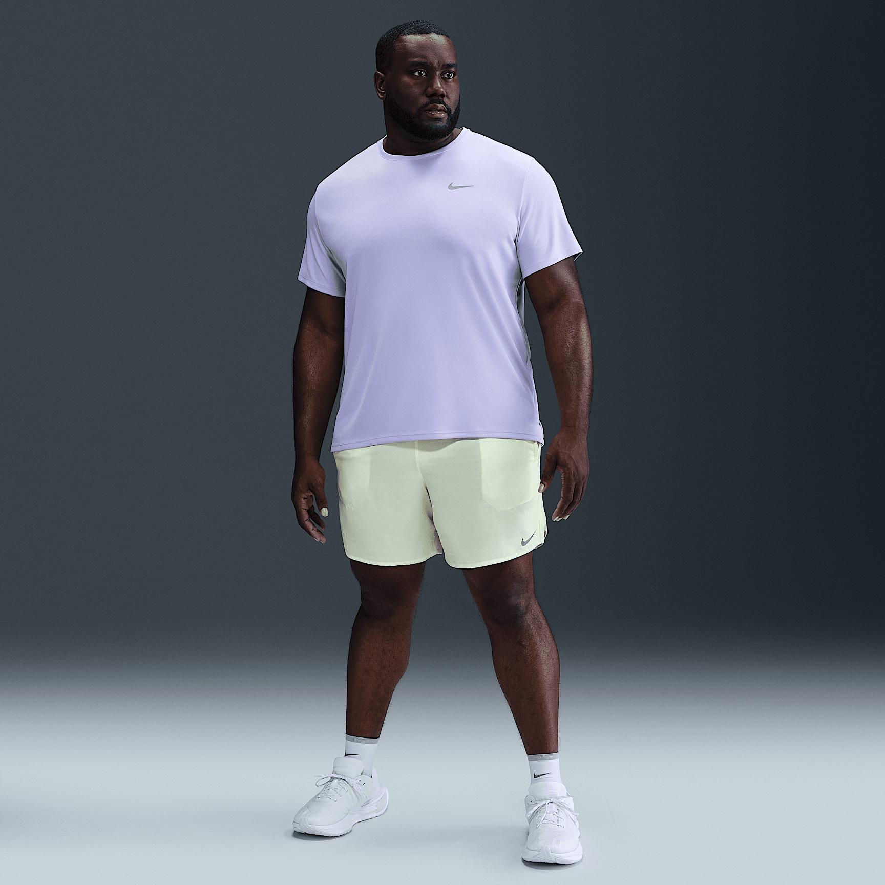 Nike Mens Miler Dri-FIT UV Short-Sleeve Running Top | DV9315-515 Product Image