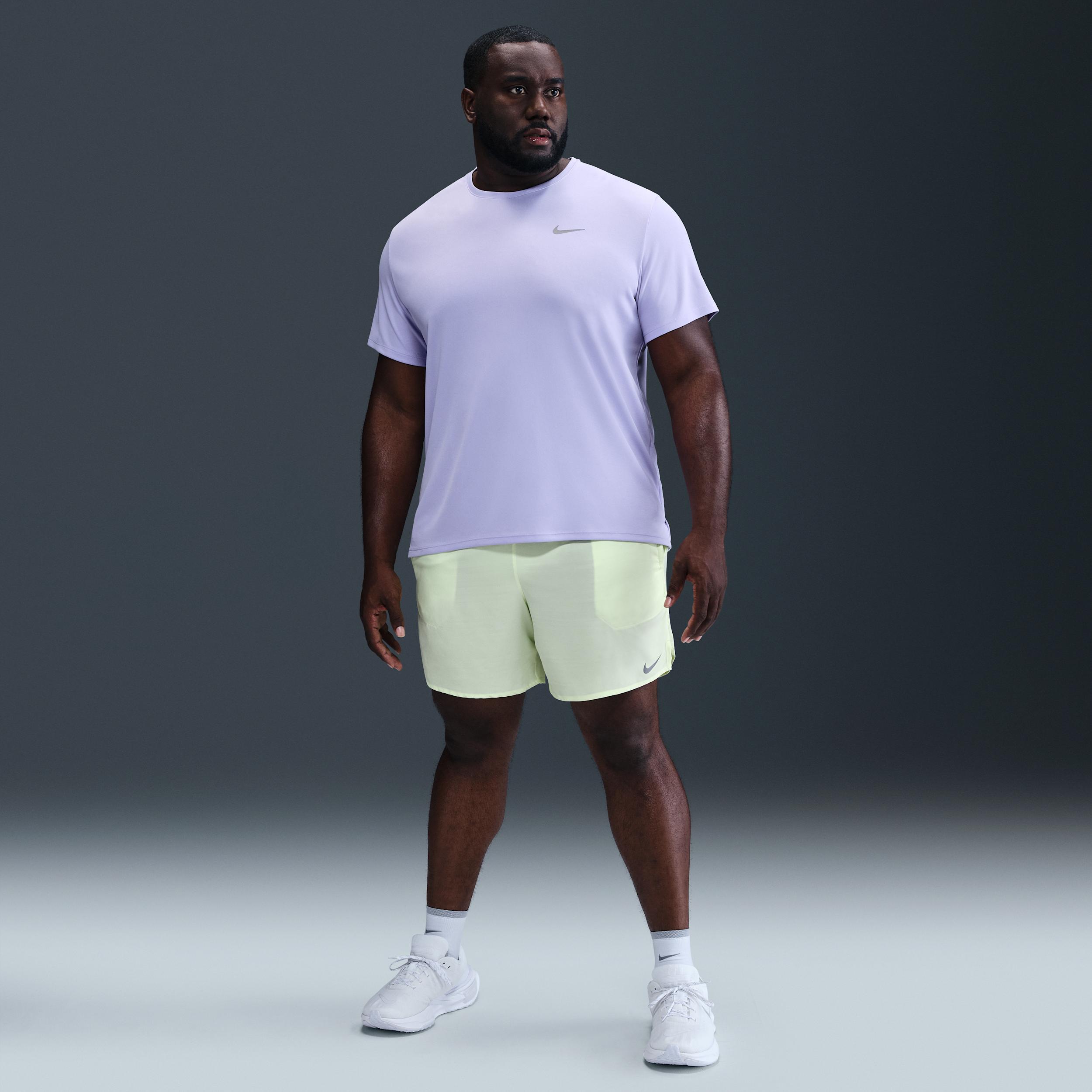 Nike Mens Miler Dri-FIT UV Short-Sleeve Running Top | DV9315-515 Product Image