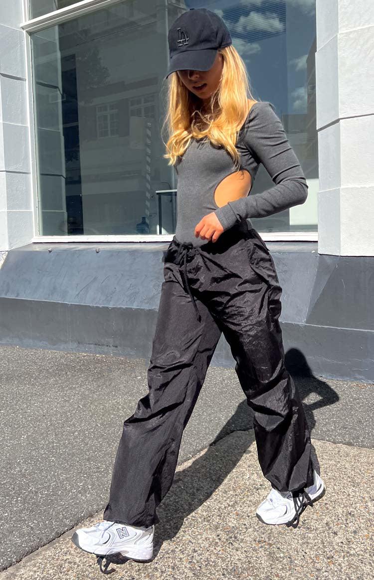 Davina Black Drawcord Pants Product Image
