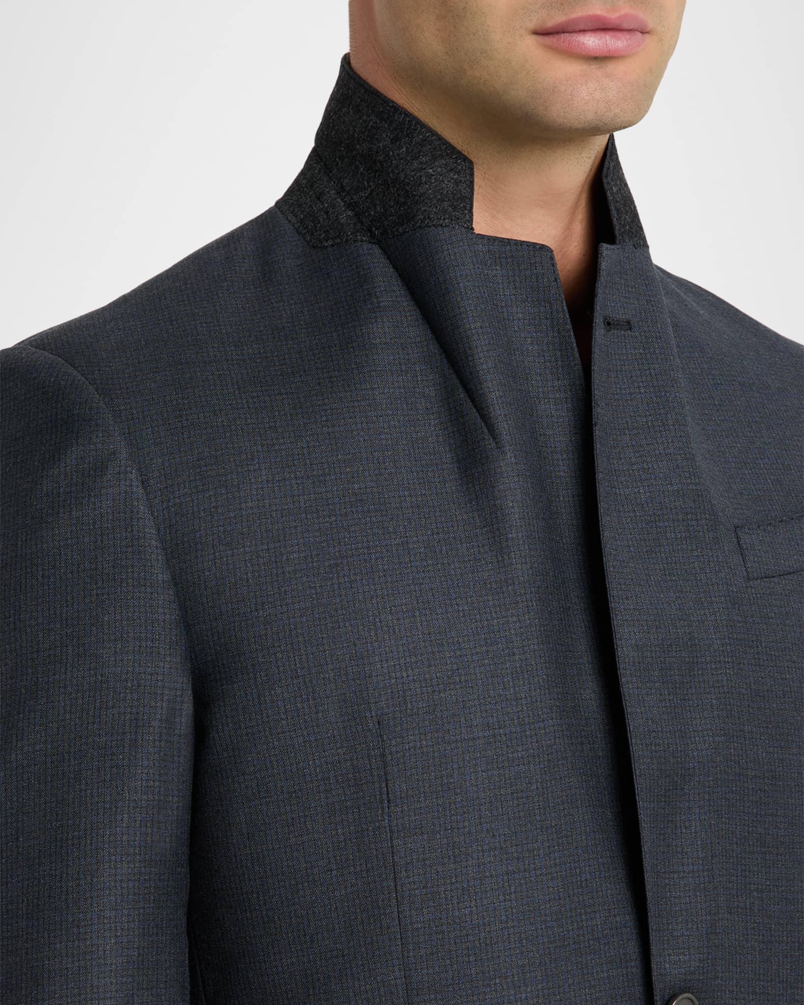 Men's 130's Wool Petite Check G Line Two-Piece Suit Product Image